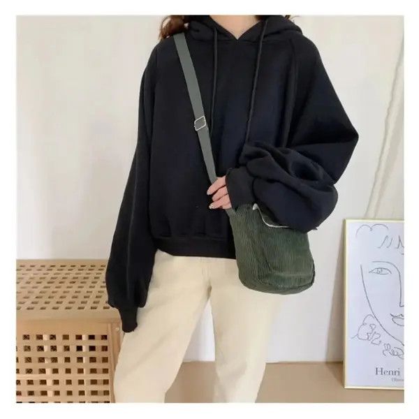 Corduroy Flap Shoulder Bag