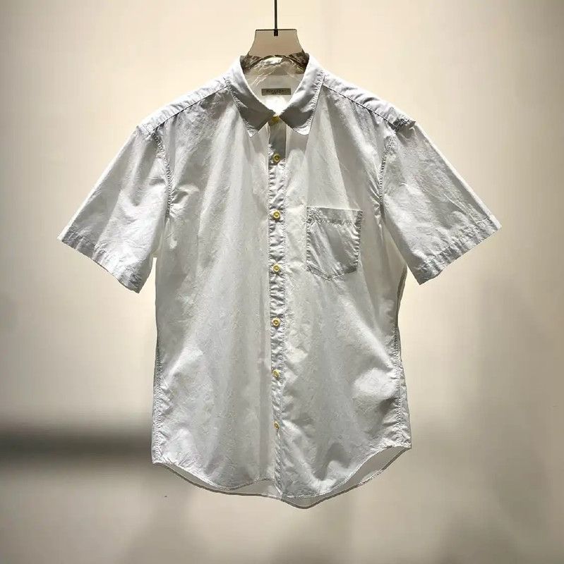 Burberry Burberry White Cotton Men's Short Sleeve Shirt Size US L / EU 52-54 / 3 - 1 Thumbnail