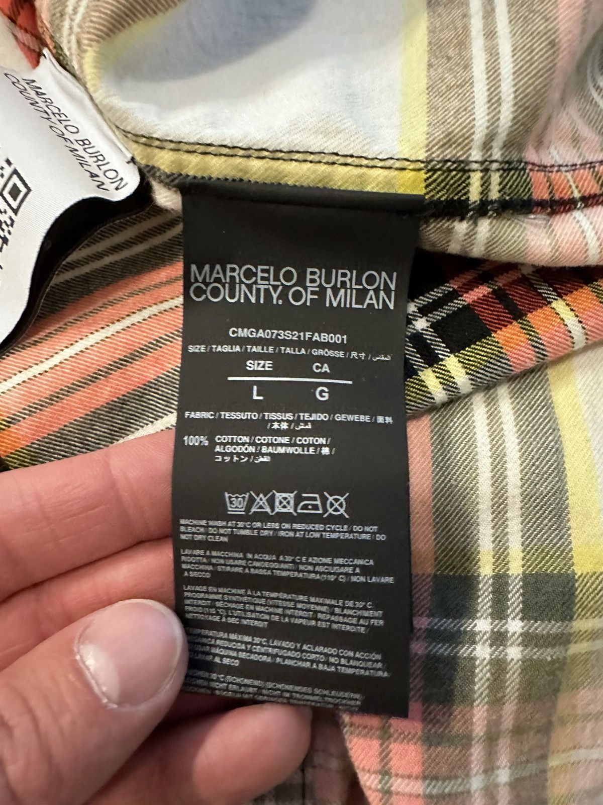 Marcelo Burlon Marcelo Burlon County of Milan Checkered Pocket Shirt Size US L / EU 52-54 / 3 - 10 Thumbnail