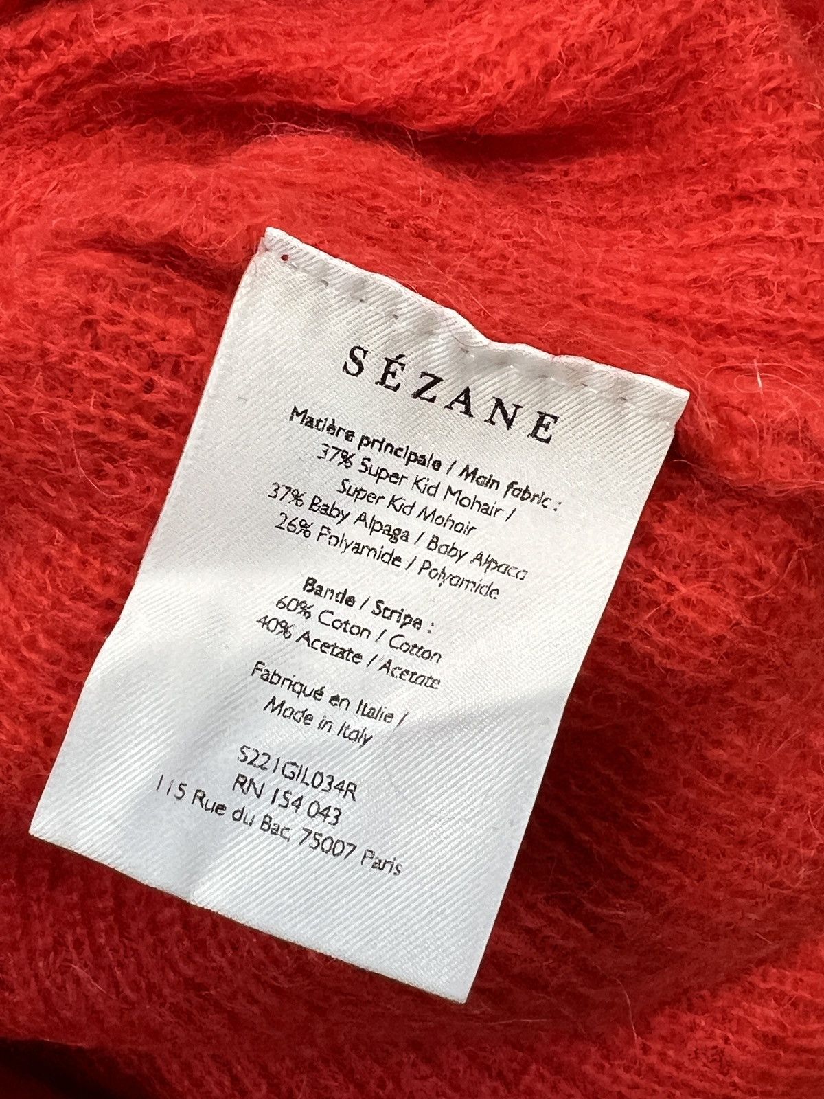 Sezane Women's Sezane Red Mohair-alpaca Rib-knit Cardigan Size M / US 6-8 / IT 42-44 - 8 Thumbnail