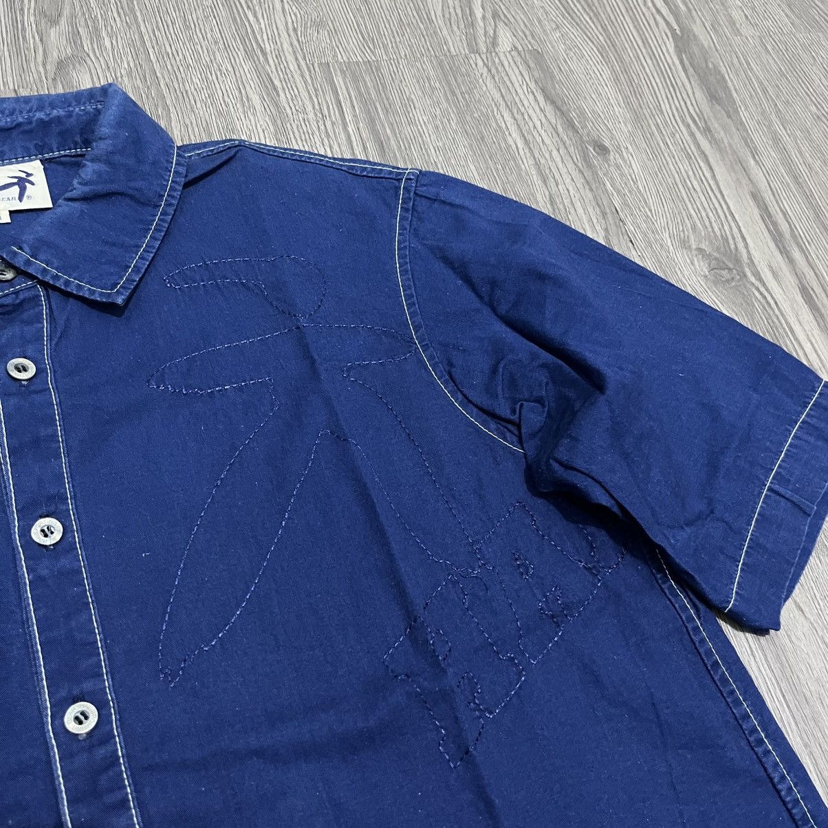 Issey Miyake Hai Sporting Gear Indigo Embroidery Shirt Jun Takahashi Size US M / EU 48-50 / 2 - 6 Thumbnail