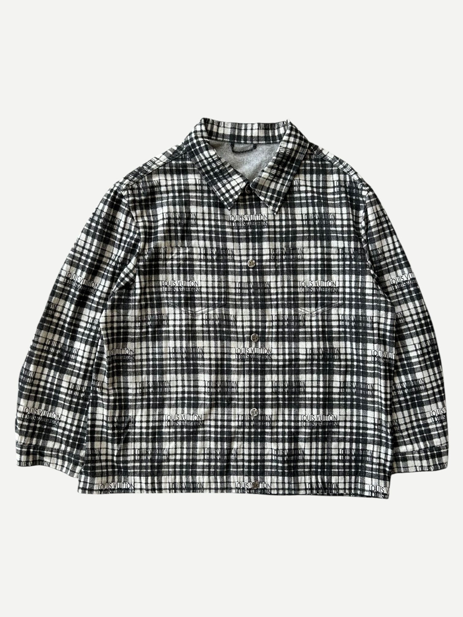 Louis Vuitton Louis Vuitton Black & White Plaid Flannel Jacket Size US XXL / EU 58 / 5 - 1 Thumbnail