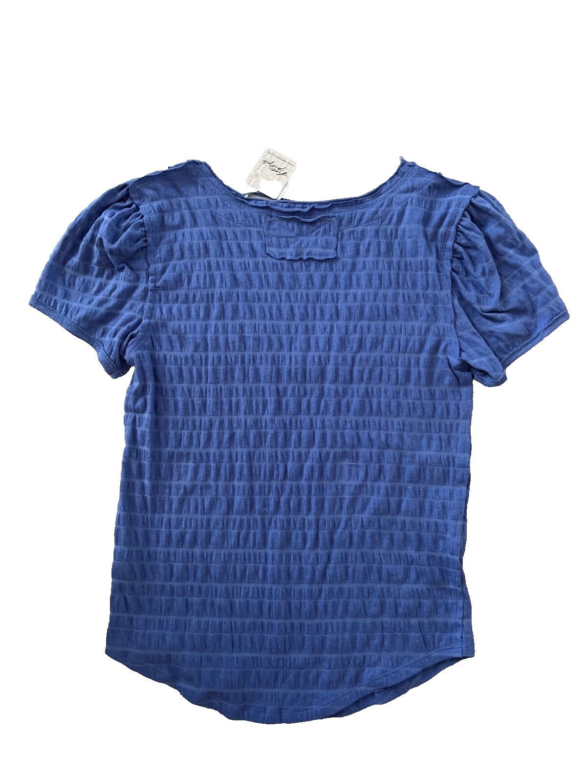 Free People Free People Sugar Cube Ruched Top Blue ( L ) Size L / US 10 / IT 46 - 3 Thumbnail