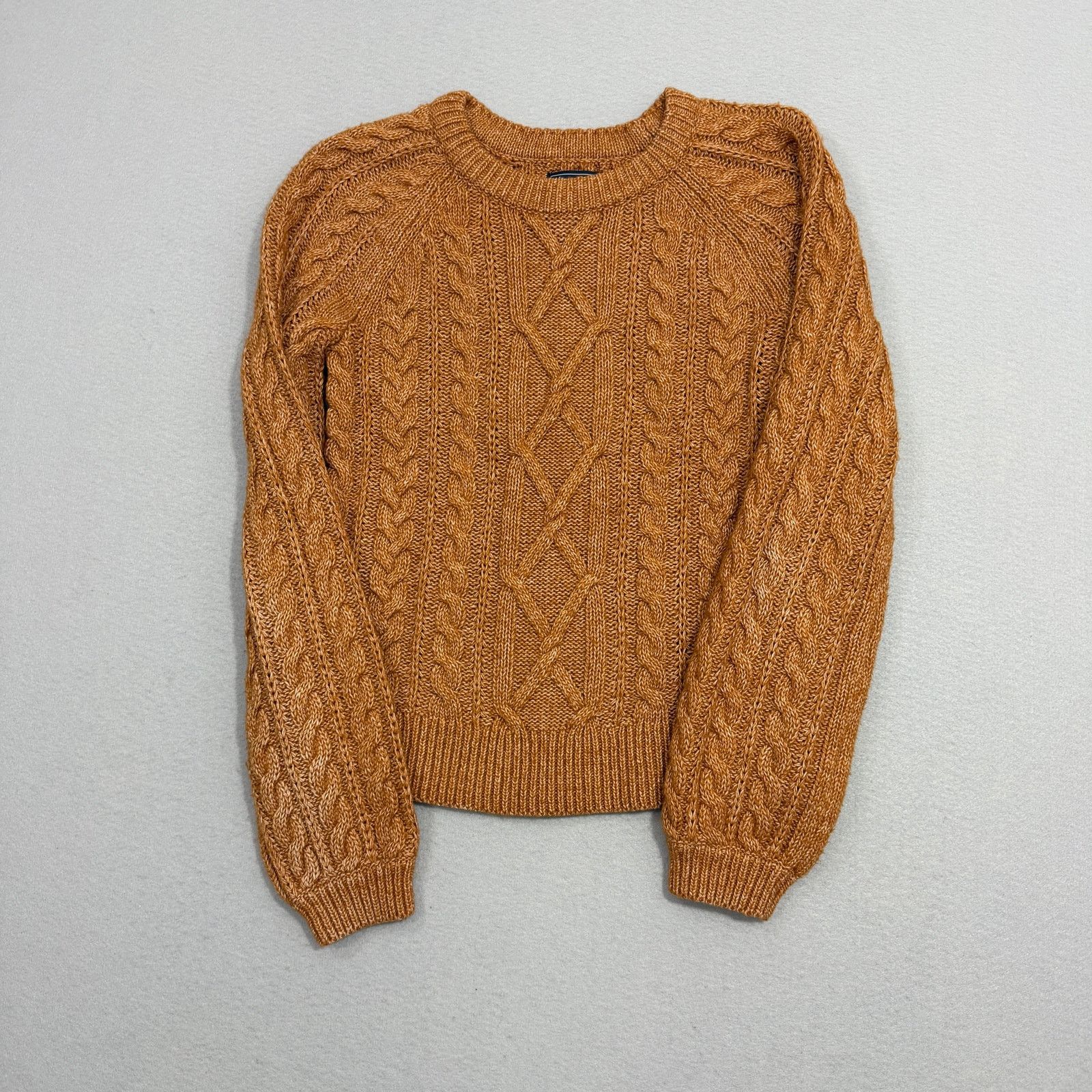 Abercrombie & Fitch Abercrombie & Fitch Cable Knit Sweater Women's Small Brown Size US S / EU 44-46 / 1 - 1 Thumbnail