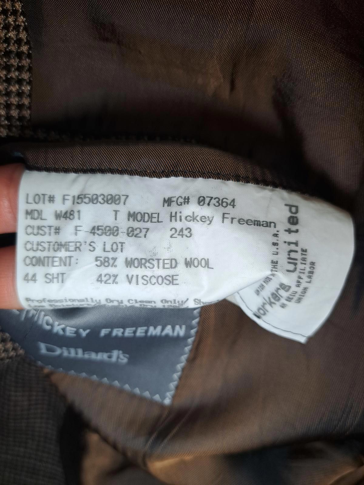 Hickey Freeman Hickey Freeman Sport Coat Mens 44S Brown Houndstooth Wool Size 44S - 3 Thumbnail
