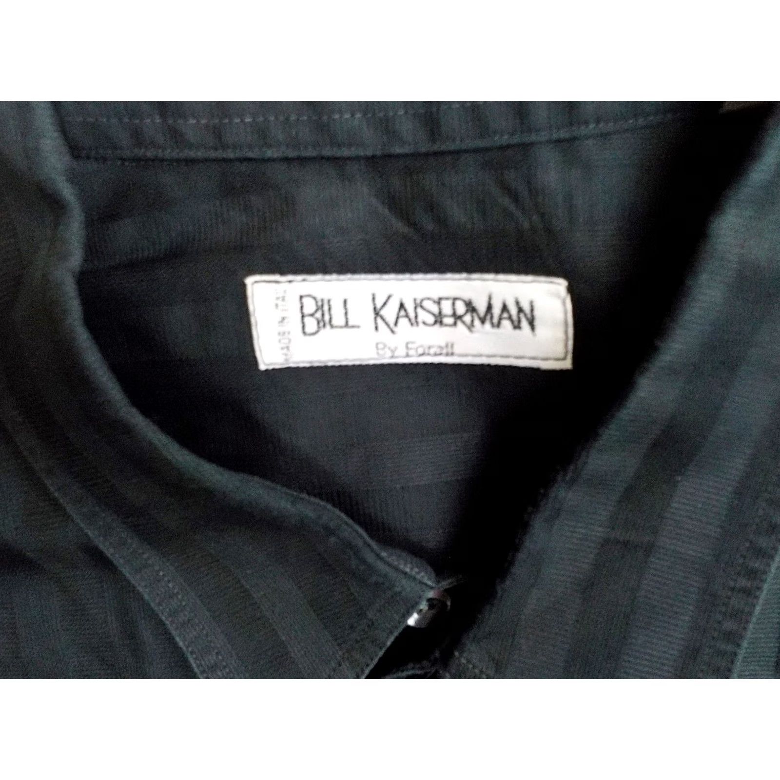 Vintage VTG BILL KAISERMAN Shadow Stripe L/S Sport Shirt Black 2XL IT: 52 US: XXL Men Shirt Size US XXL / EU 58 / 5 - 4 Thumbnail