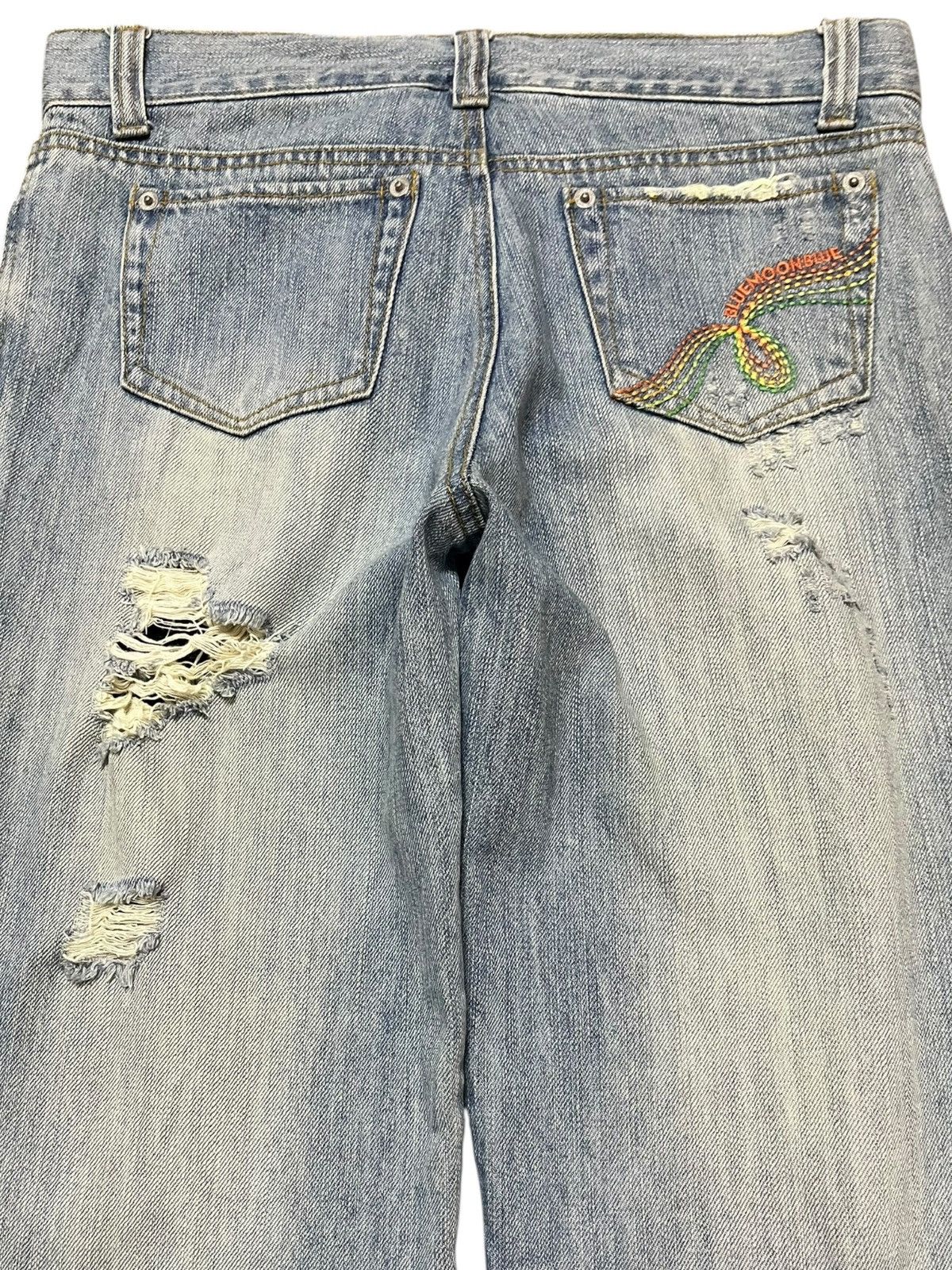 Japanese Brand Vintage Blue Moon Blue Faded Grunge Distressed Denim Size US 31 - 7 Thumbnail