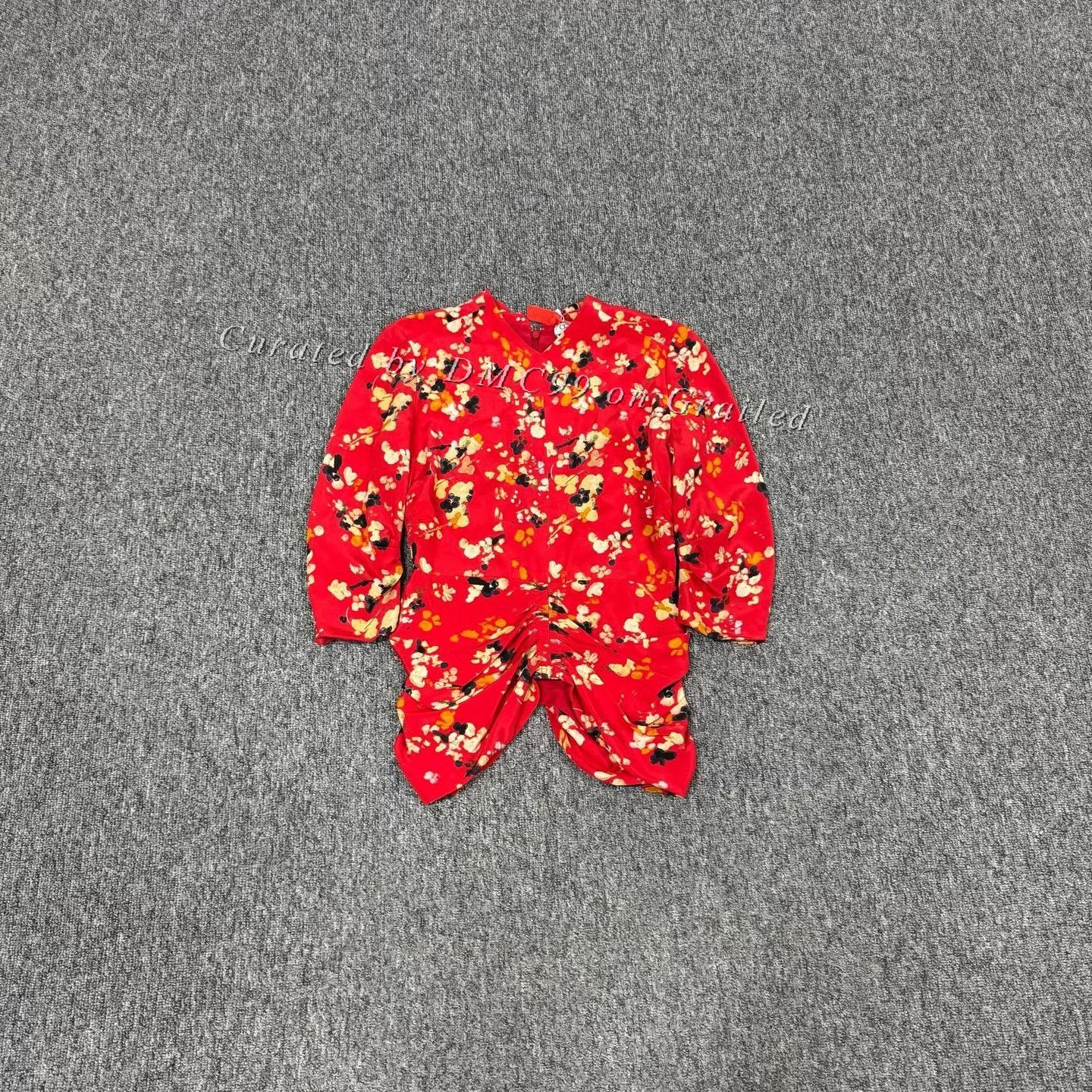 Dior Dior Red Floral Silk Shirt Size XS / US 0-2 / IT 36-38 - 1 Thumbnail