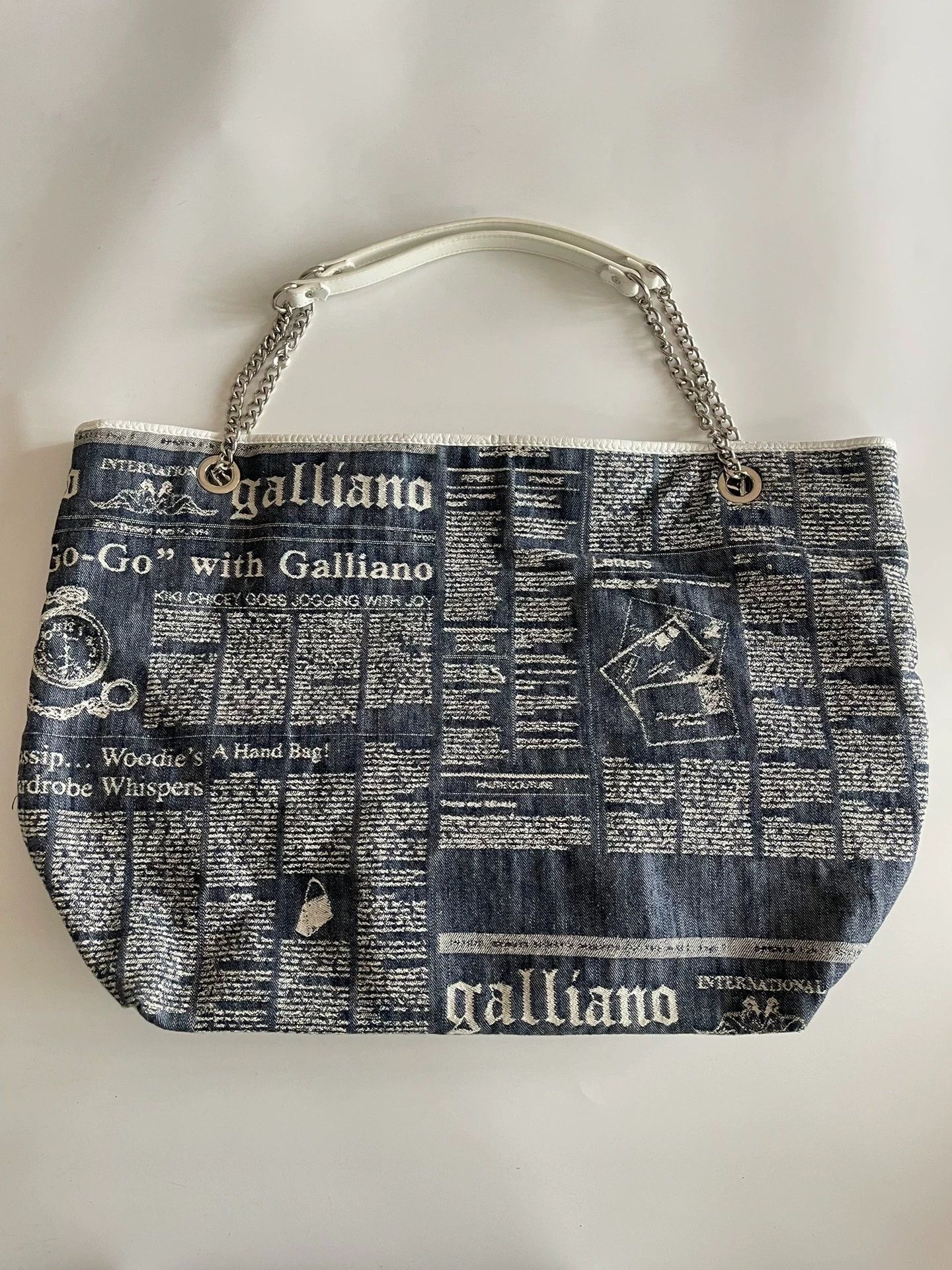 John Galliano John Galliano Oversized Denim Newspaper Print Tote Size ONE SIZE - 3 Thumbnail