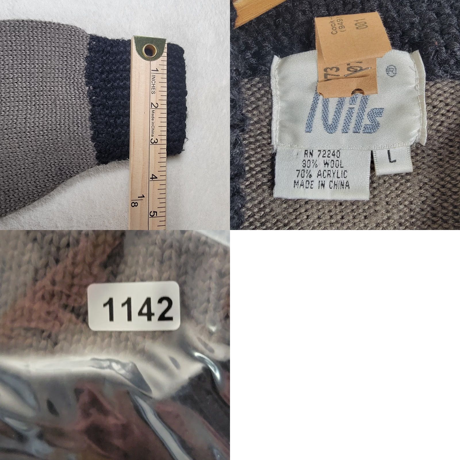 Vintage VINTAGE Nils Sweater Wool Blend Gray and Black Size L Woman Pullover High Neck Long Sleeve Casual Winter Fall Womens Size L / US 10 / IT 46 - 9 Thumbnail
