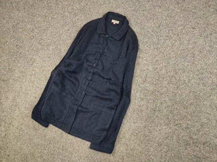 Japanese Brand Vintage 90's Japanese Blue Cotton Pocket overshirt Jacket Size US M / EU 48-50 / 2 - 6 Thumbnail