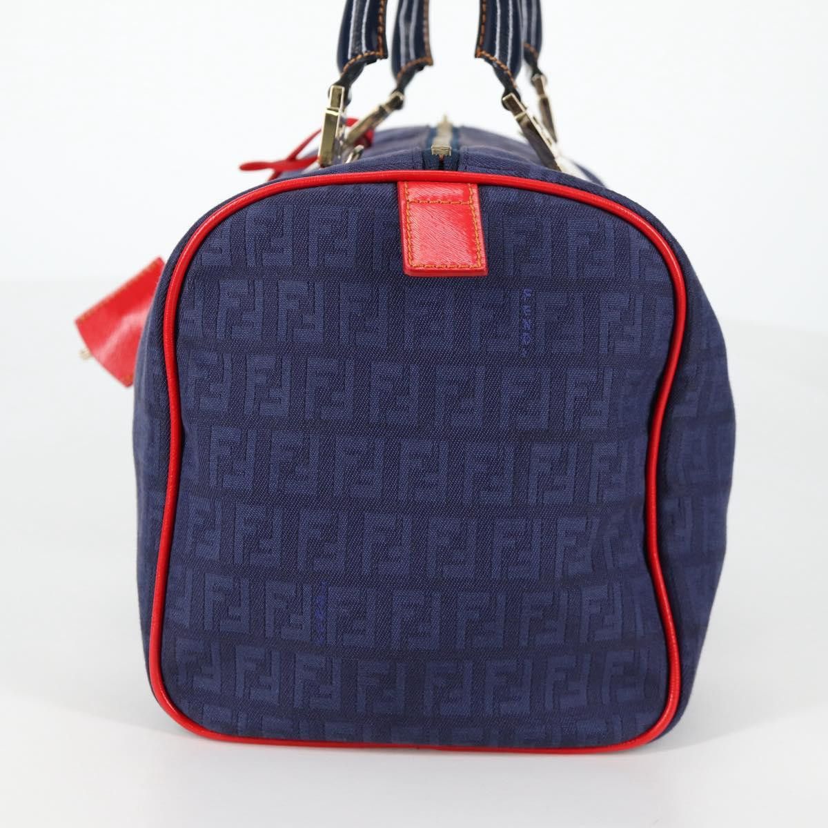 Fendi FENDI Zucchino Canvas Boston Bag Navy Gold Size ONE SIZE - 3 Thumbnail