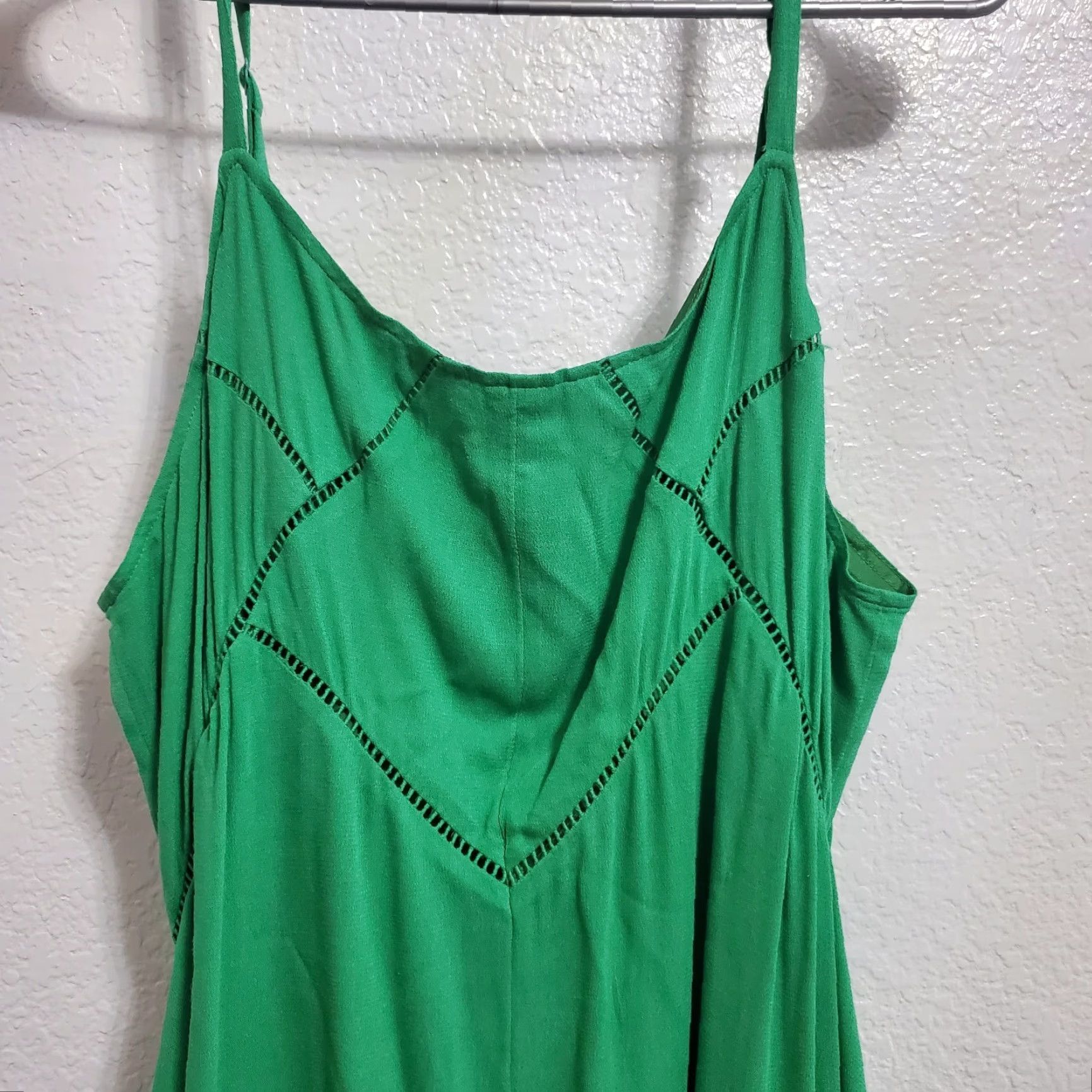 Vintage VINTAGE Sundance Dress Women L Kelly Green Maxi Boho Beach Sundress Cutwork Sundress A-Line Size L / US 10 / IT 46 - 4 Thumbnail