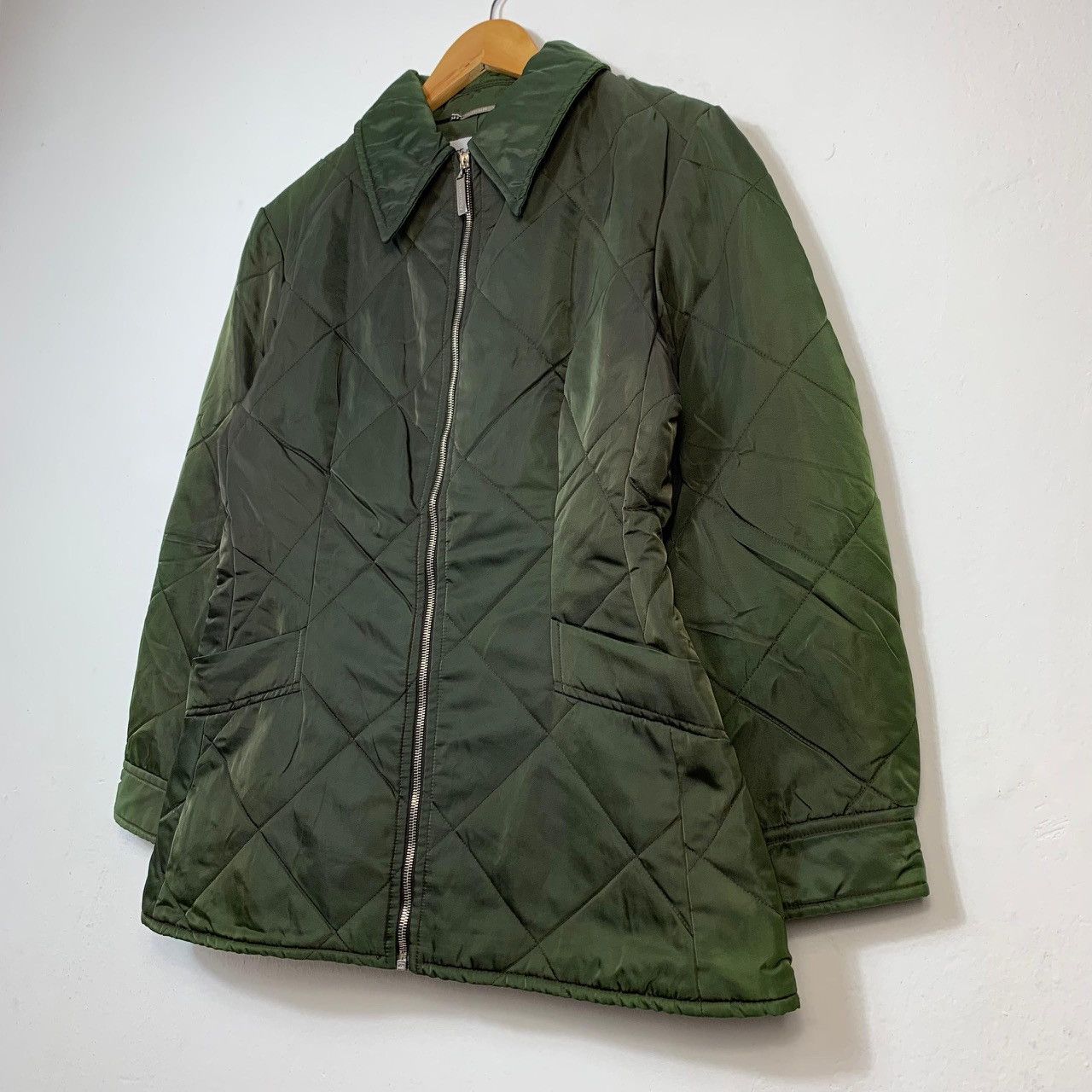 Dolce & Gabbana Vintage Olive Green Diamond Quilted Military Liner Jacket Size US M / EU 48-50 / 2 - 3 Thumbnail