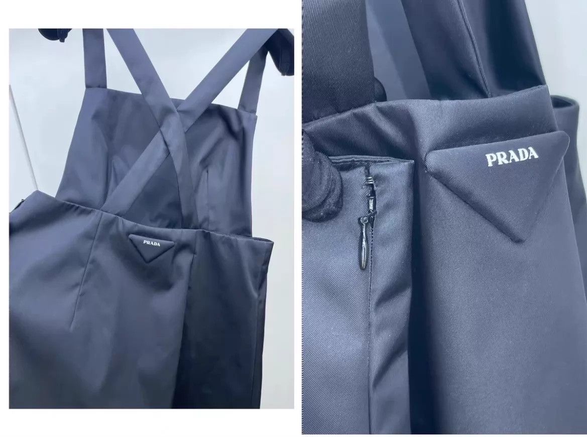 Prada Prada 23ss Black Crystal-Buckle Nylon Suspender Dress Size S / US 4 / IT 40 - 5 Thumbnail