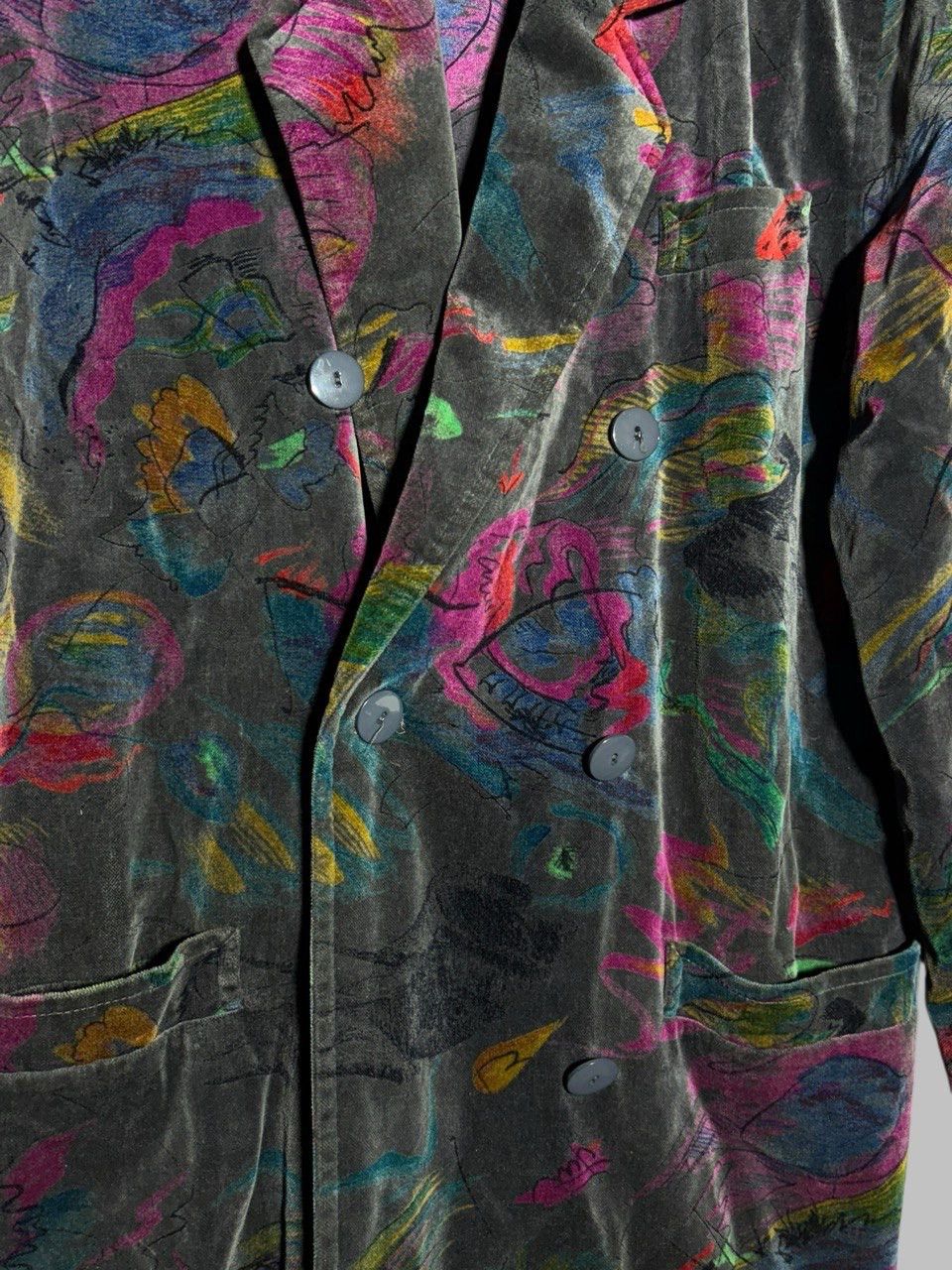 Escada Escada By Margaretha Ley 2-Breasted Abstract AOP Velour Coat Size M / US 6-8 / IT 42-44 - 4 Thumbnail
