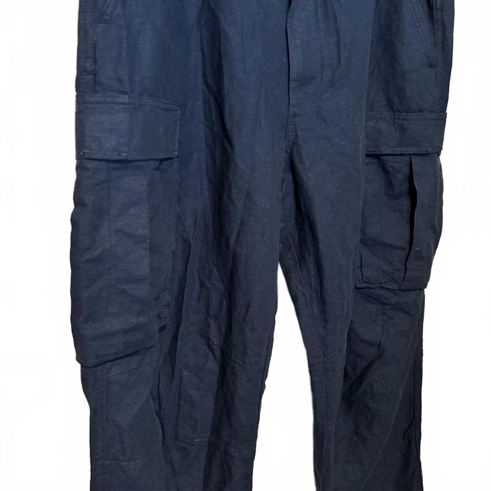 Gap GAP Linen Cargo Pants New Classic Navy Blue Large Size US 34 / EU 50 - 2 Thumbnail