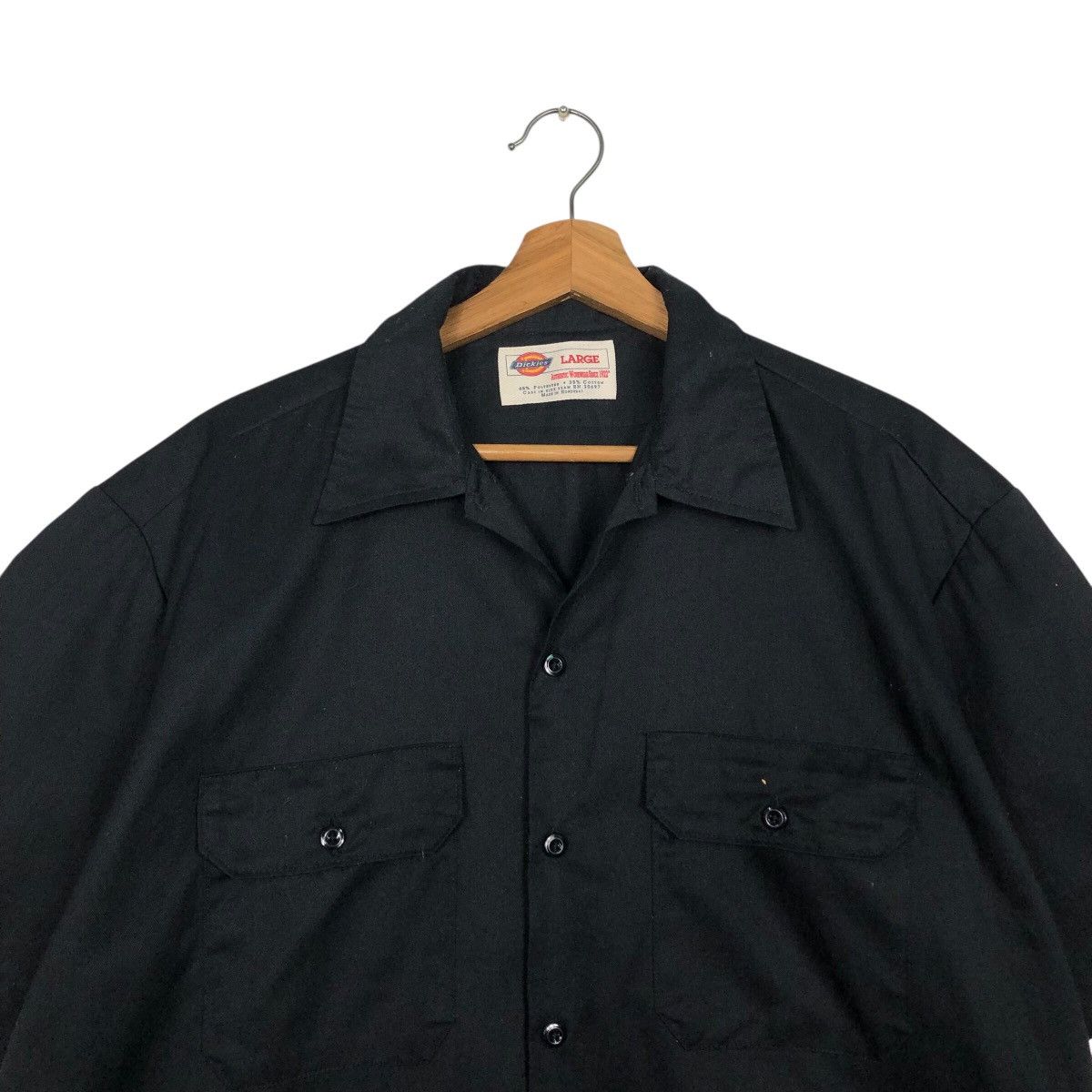 Japanese Brand 📌Rich Black Vintage Chore Work Shirt Bowling Shirt Dickies Size US L / EU 52-54 / 3 - 4 Thumbnail