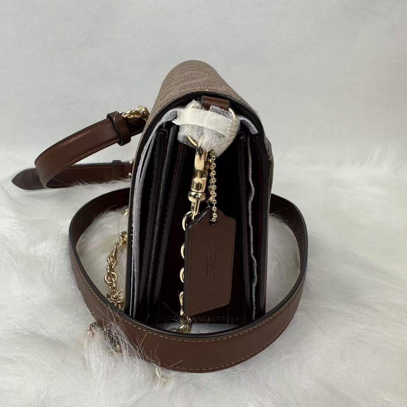 Coach Coach Quinn Bag Signature Canvas Floral Chain In Tan/Brown Size ONE SIZE - 3 Thumbnail