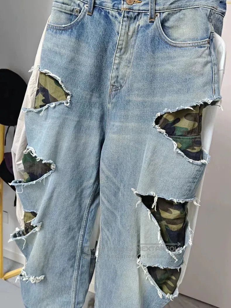 Balenciaga Balenciaga Camo Layered Denim Pants Size XXS. Size US 26 / EU 42 - 3 Thumbnail