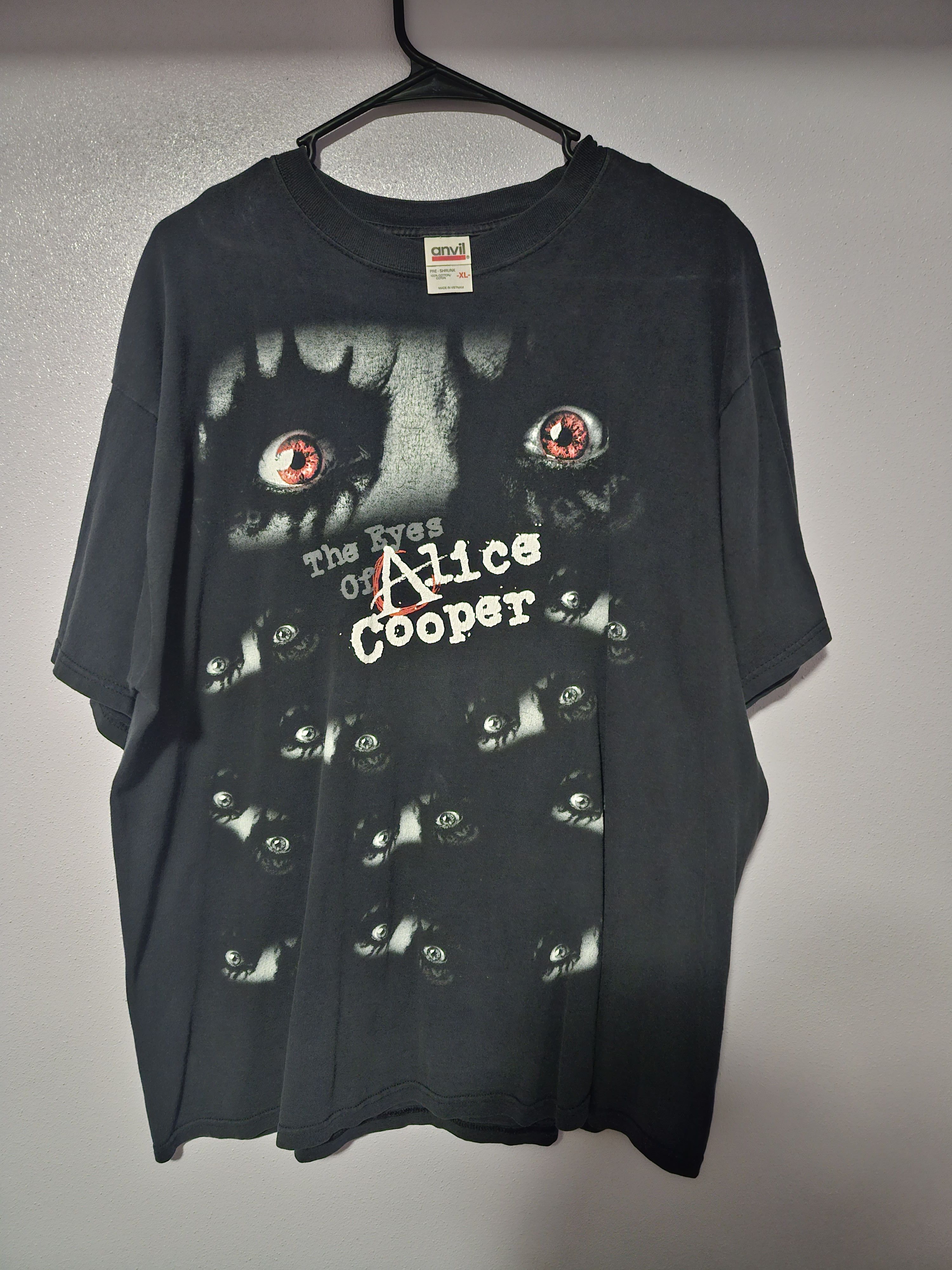 image of Vintage Band Tee × The Eyes Of Alice Cooper × Aop in Black, Men's (Size XL)