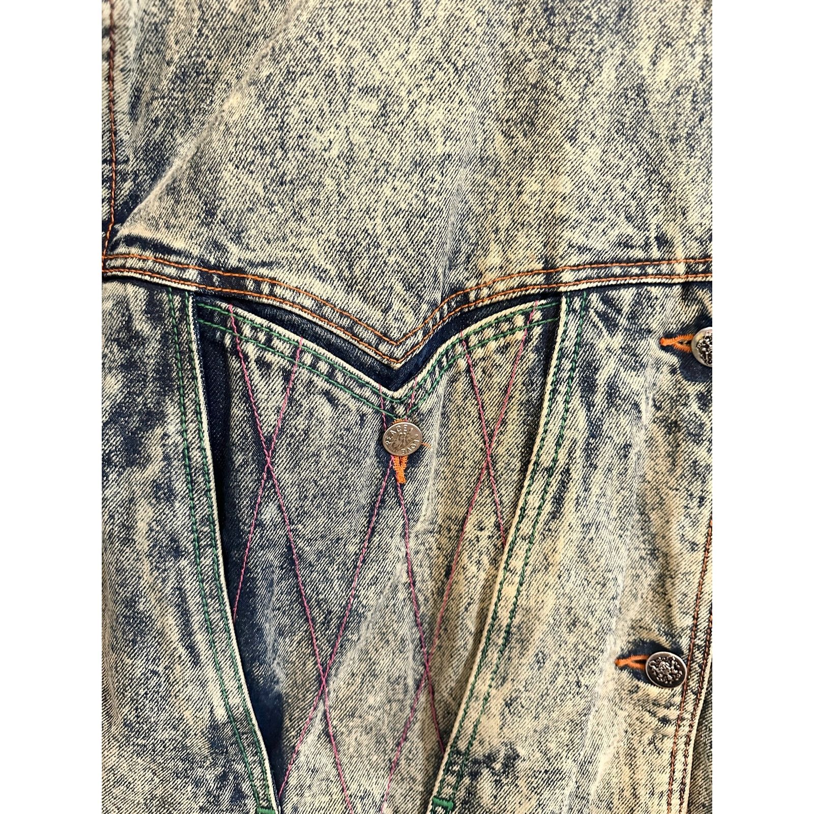 Vintage 80’s Acid Wash & Leather Convertible Moto Jacket Size US M / EU 48-50 / 2 - 13 Thumbnail