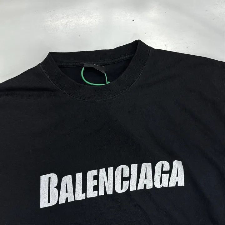 Balenciaga Balenciaga Balenciaga Logo Black Short Sleeve TShirt -2507 Size US XS / EU 42 / 0 - 8 Thumbnail