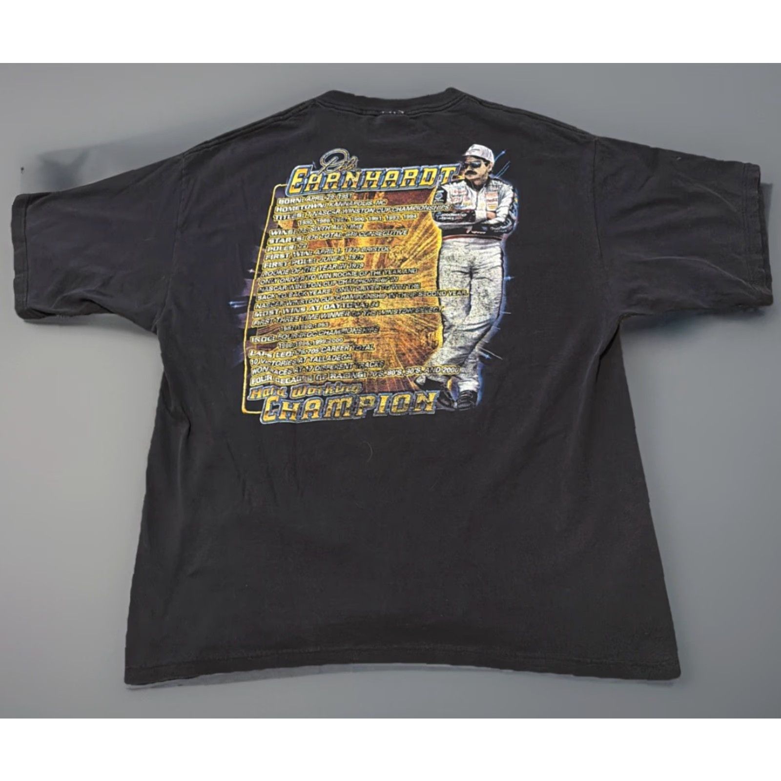 NASCAR VINTAGE Dale Earnhardt NASCAR Racing Big Face Double Sided T-Shirt XL Men Black XL T-Shirt Double-Sided NASCAR shirt Mens Size US XL / EU 56 / 4 - 2 Thumbnail