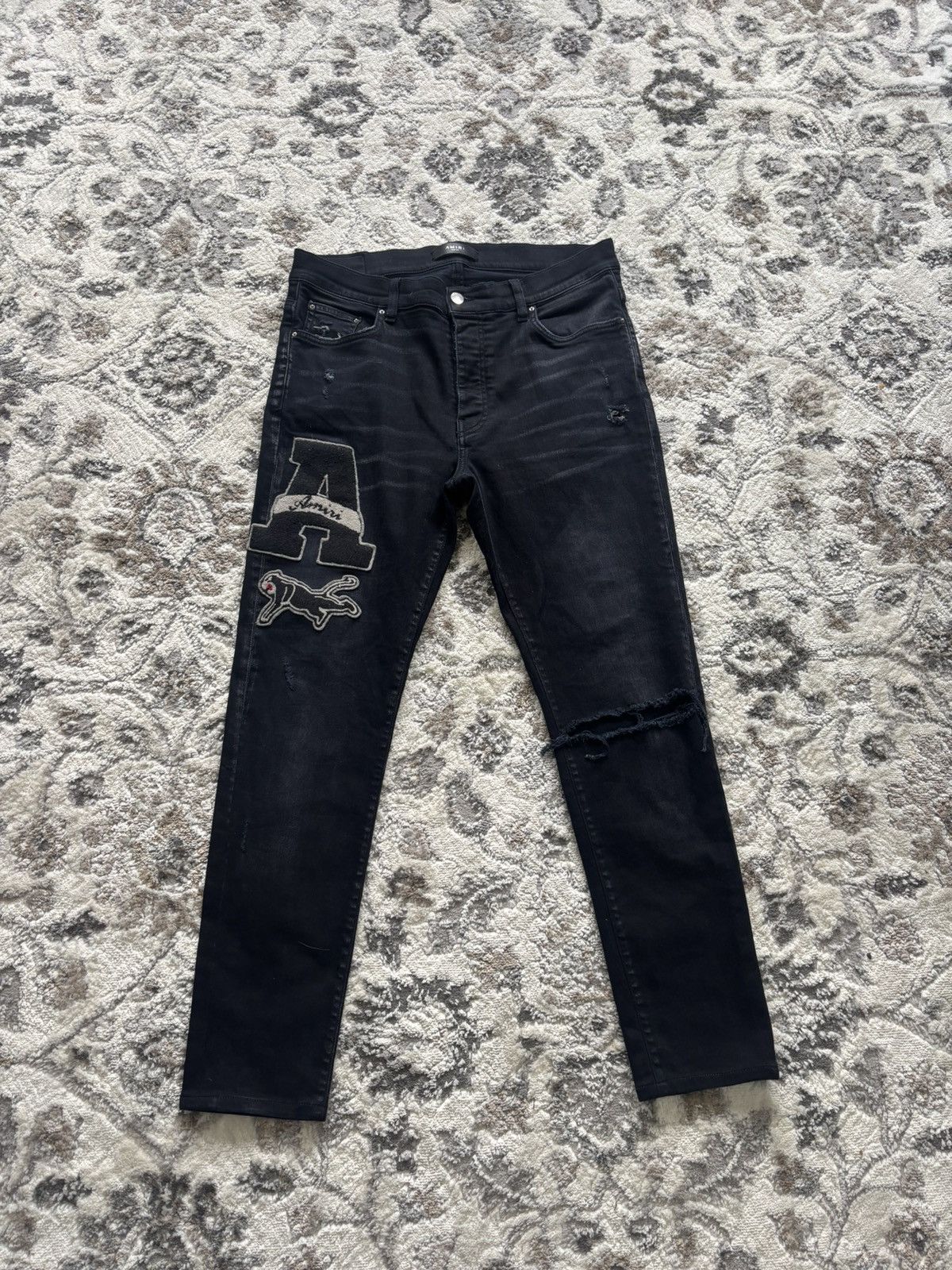 Amiri Amiri Black Logo Jeans Size US 34 / EU 50 - 1 Thumbnail