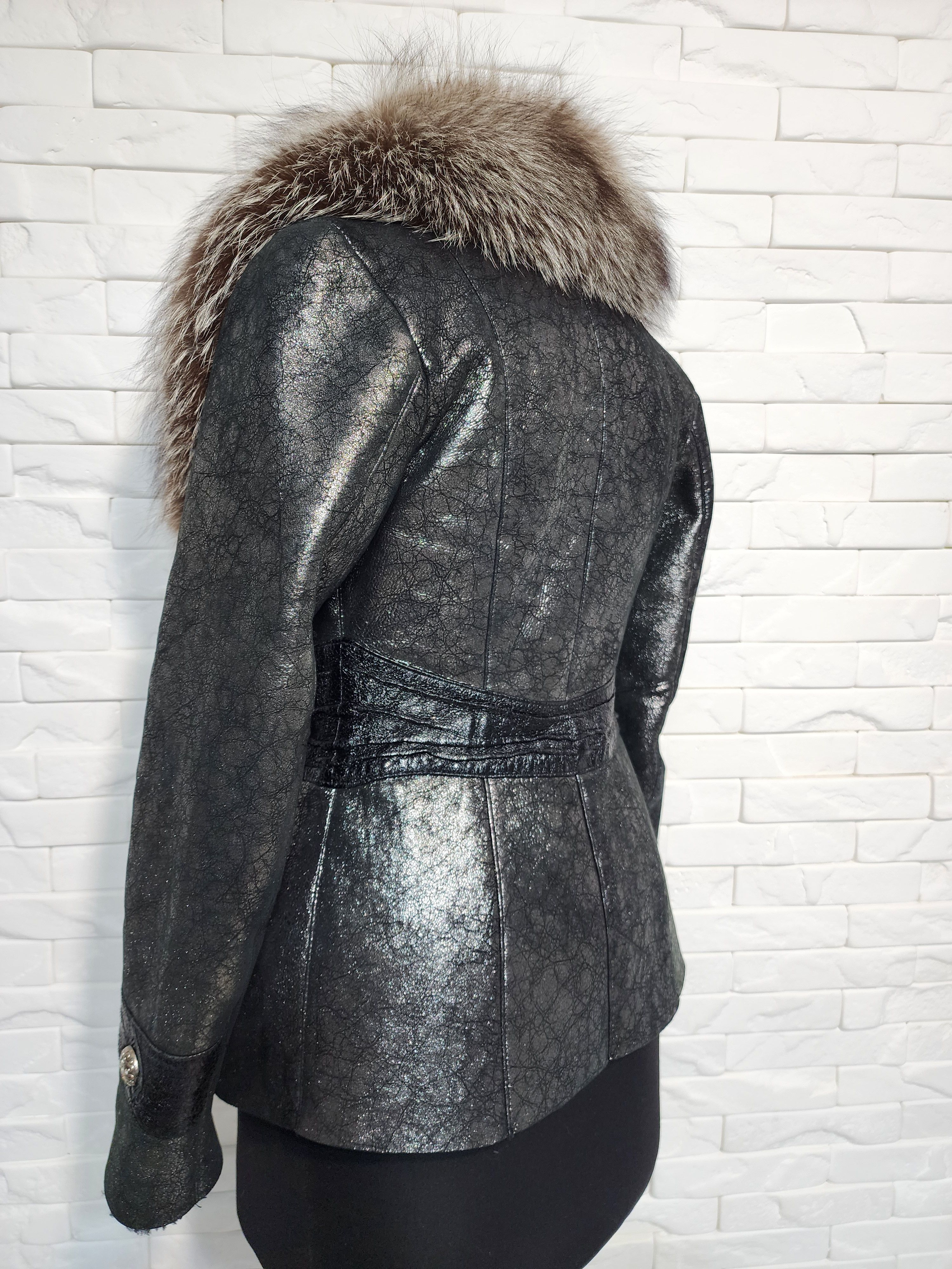 Uniqlo Gray Sheepskin Coat: Women's Fur Collar Winter Coat Size S / US 4 / IT 40 - 7 Thumbnail