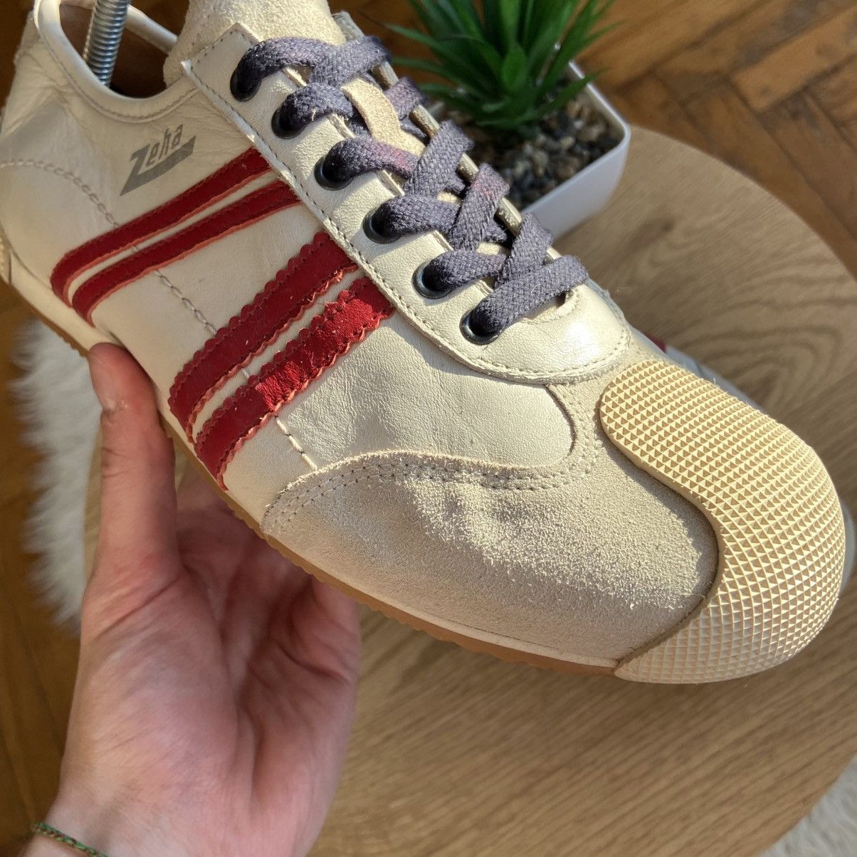 Vintage Men's Zeha Berlin Trainers Retro League Sneakers Red White41 Size US 8 / EU 41 - 7 Thumbnail