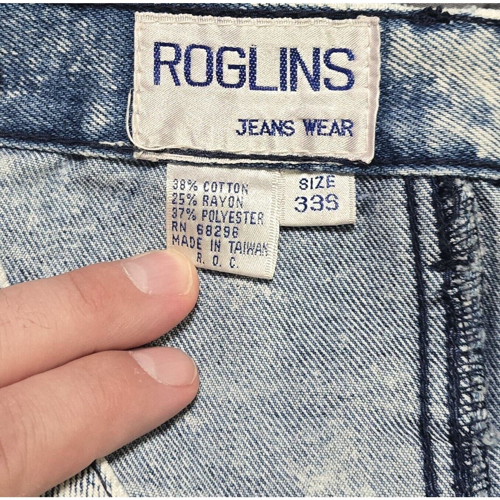 Vintage Vintage Roglins Acid Wash Blue Jeans Womens Size 33S (30x29) Size 30" / US 8 / IT 44 - 5 Thumbnail