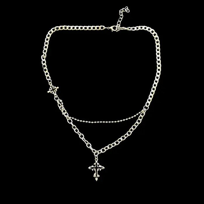 Jewelry Cross Chain Punk Y2K Necklace Size ONE SIZE - 1 Thumbnail