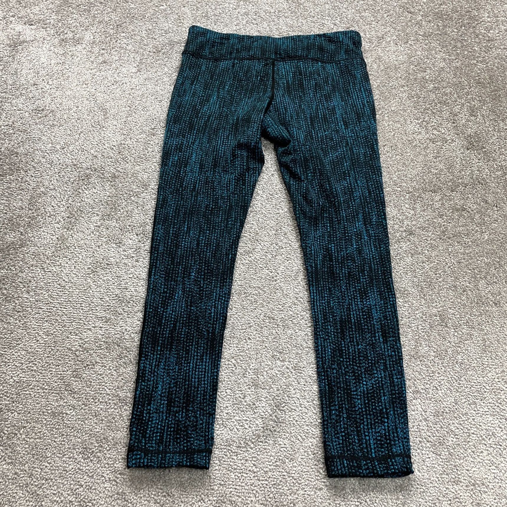 Vintage KIRKLAND Compression Leggings Women Medium Blue Black Athletic Mid Rise 30x26.5 Size 32" / US 10 / IT 46 - 2 Thumbnail