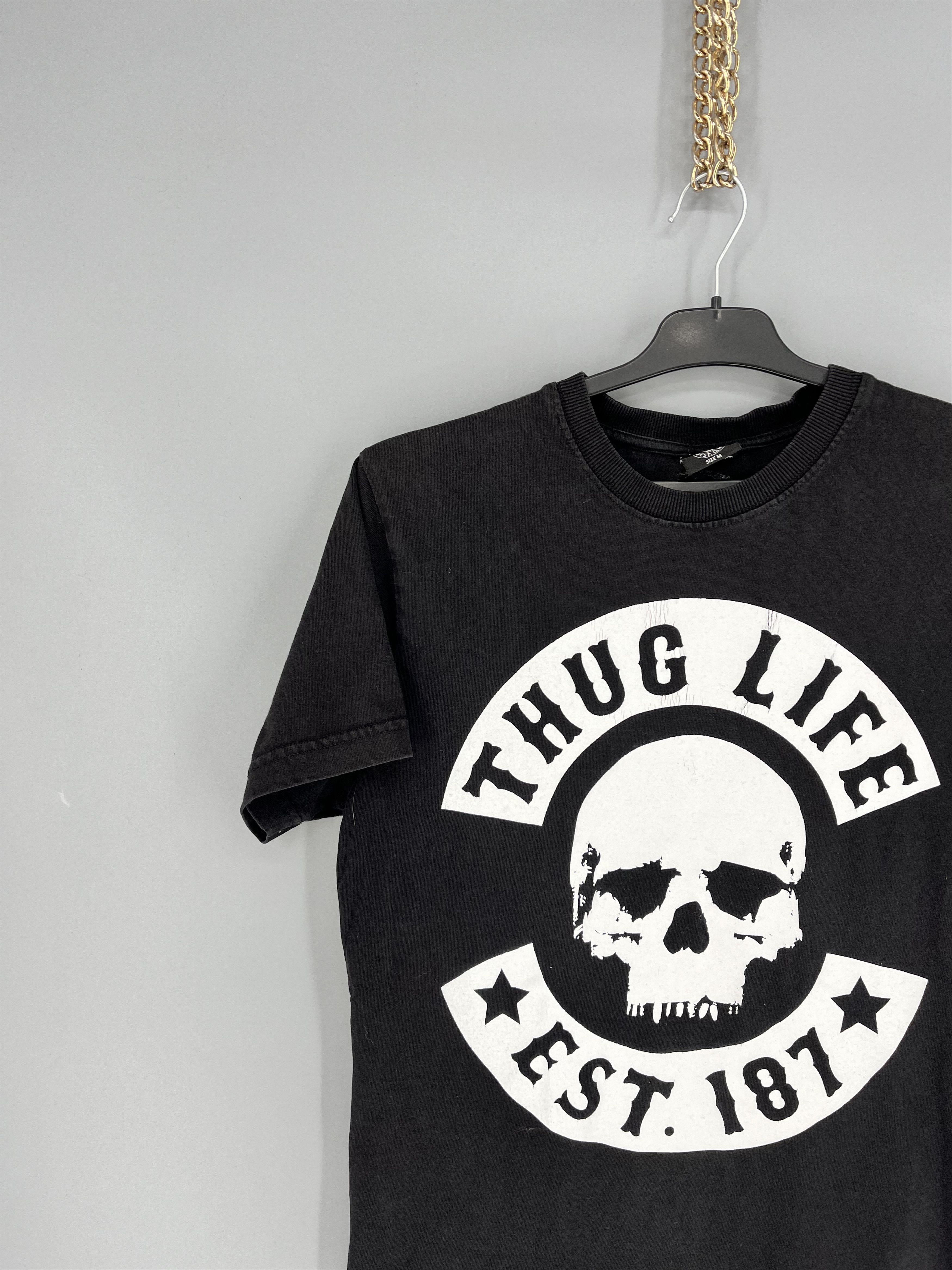 Band Tees × Vintage Vintage Y2k Thug Life vintage USA streetwear tee Skull tee Size US M / EU 48-50 / 2 - 4 Thumbnail
