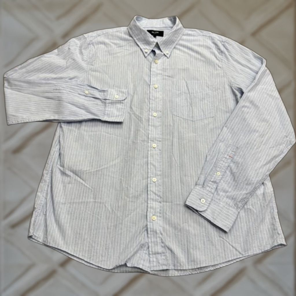 Vintage JACK SPADE Men's Dress Shirt 2XL Blue White Striped Cotton Casual Workwear Size 48R - 1 Thumbnail