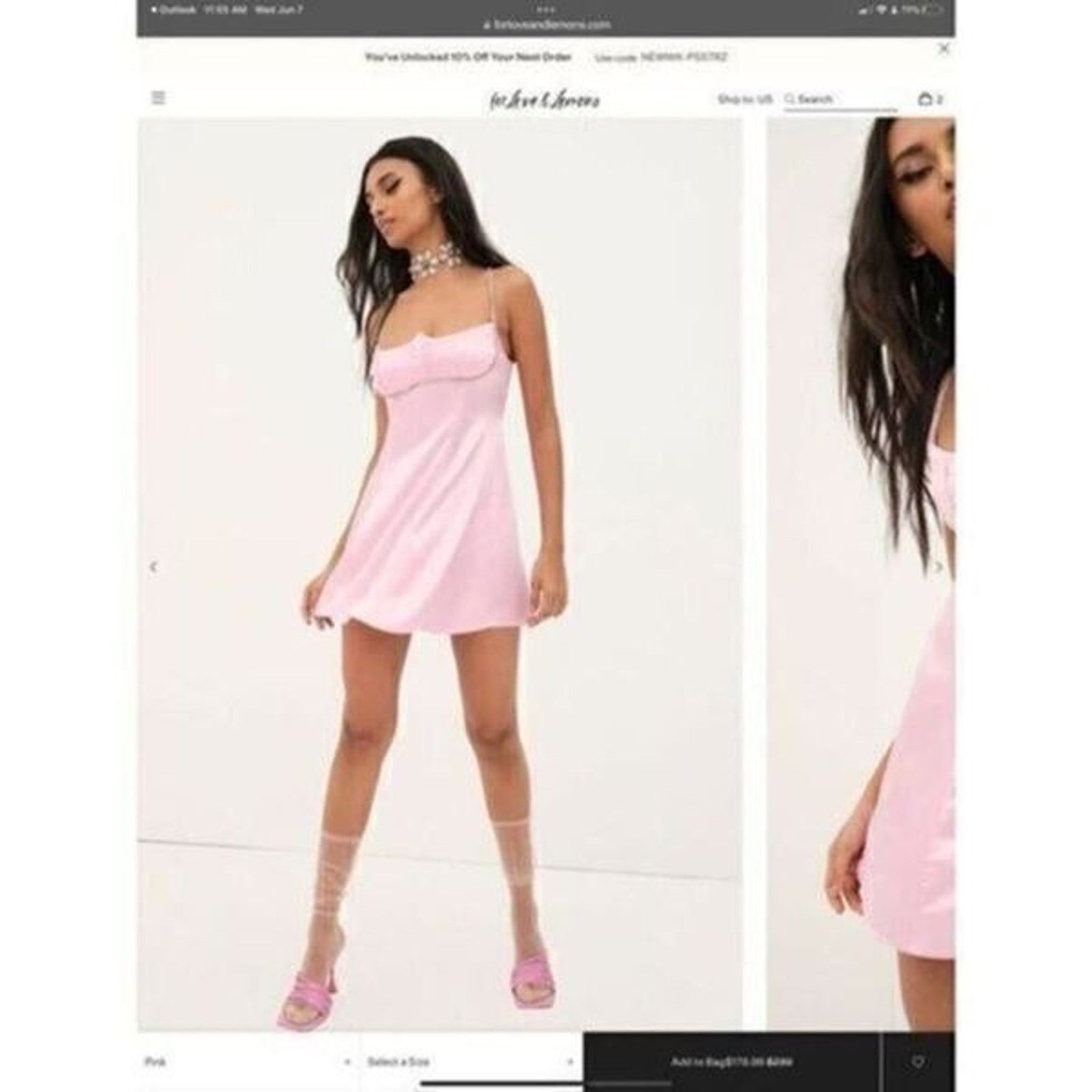 For Love & Lemons For love and lemons and Elora pink satin dress Size XS / US 0-2 / IT 36-38 - 1 Thumbnail