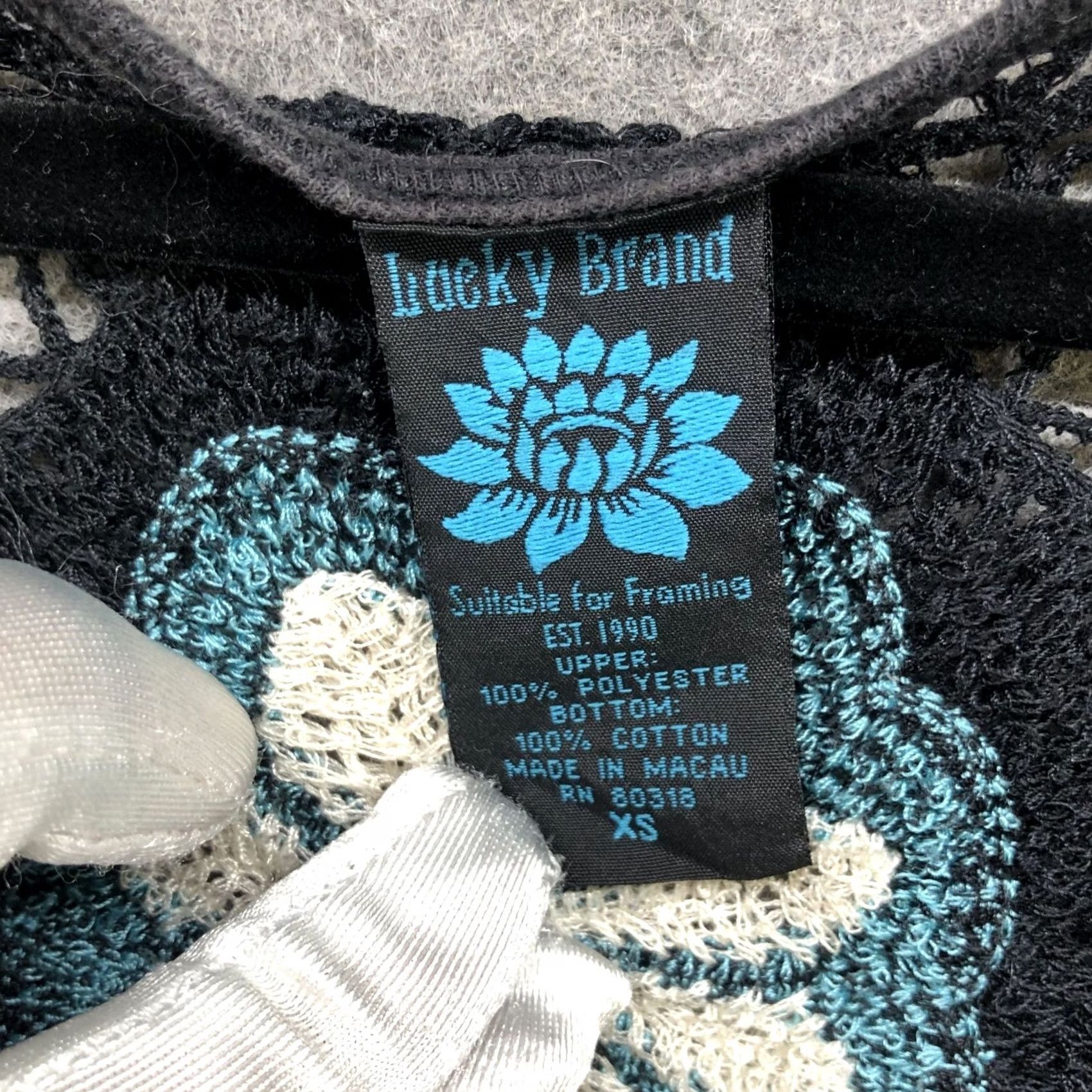 Lucky Brand VINTAGE Lucky Brand Tank Top Womens XS Crochet Embroidered Boho Black Lightweight Size XS / US 0-2 / IT 36-38 - 6 Thumbnail