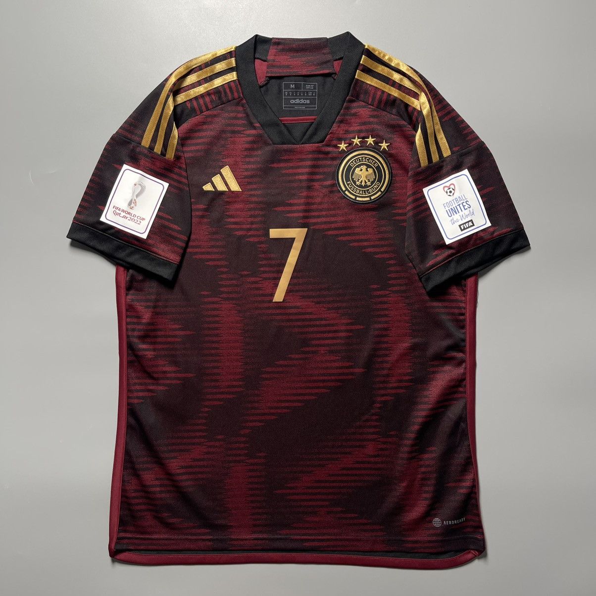 Adidas GERMANY ADIDAS 2022 WORLD CUP SOCCER AWAY JERSEY #7 HAVERTZ Size US M / EU 48-50 / 2 - 2 Thumbnail