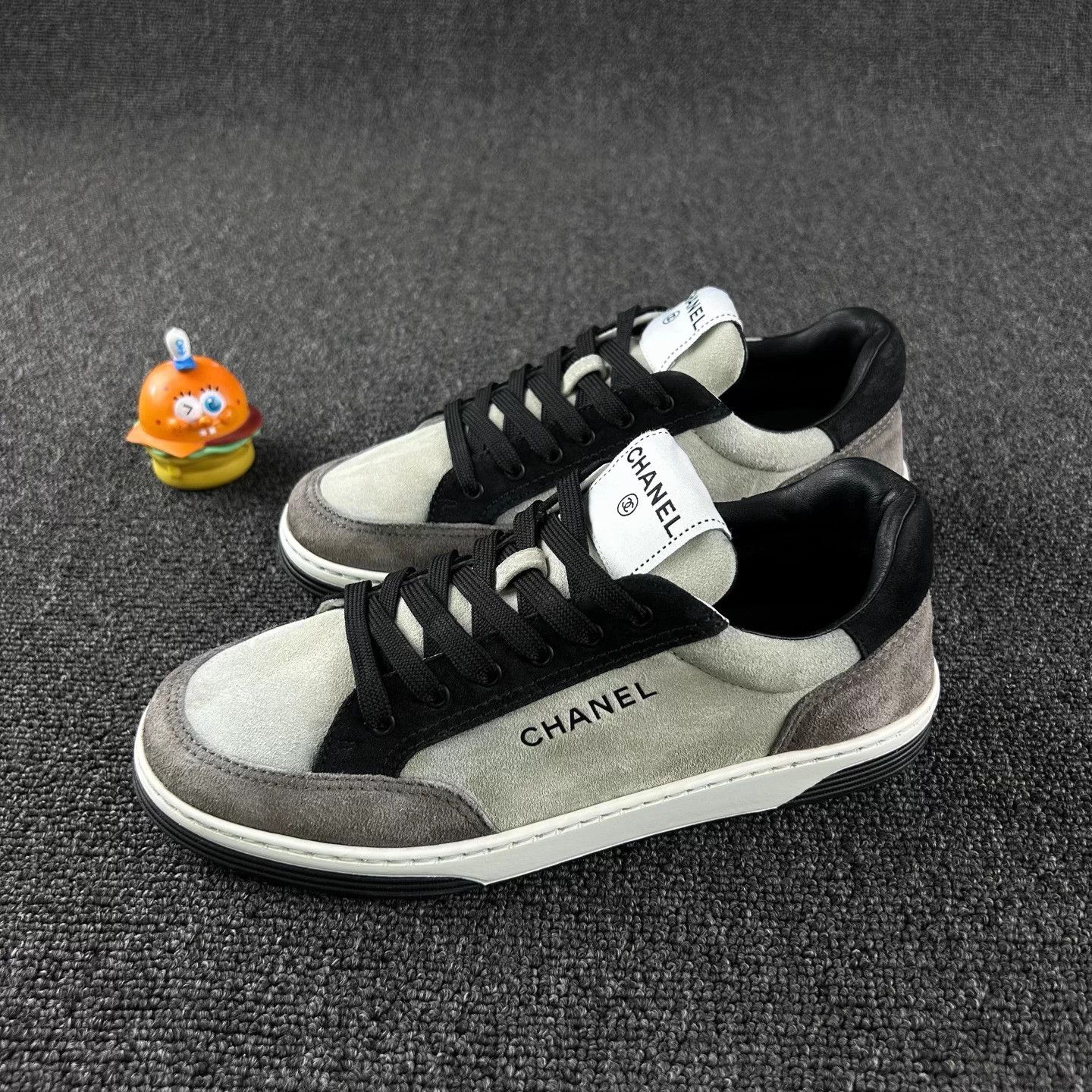 Chanel Chanel 24S Black/White/Gray suede paneled sneakers 36 Size US 5 / IT 35 - 1 Thumbnail