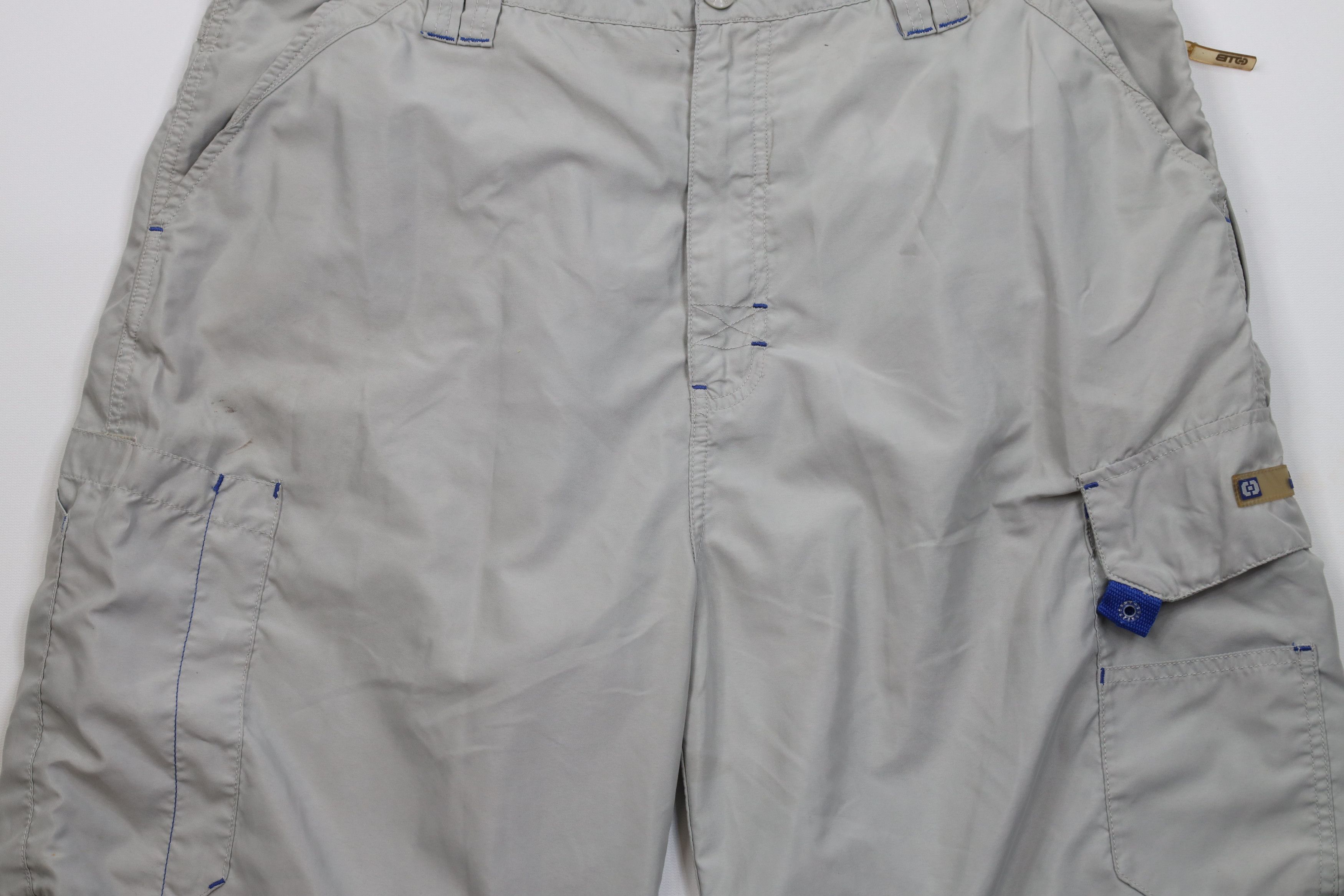 Vintage Vintage 90s Streetwear Fit Microfiber Cargo Shorts Gray Size US 38 / EU 54 - 3 Thumbnail