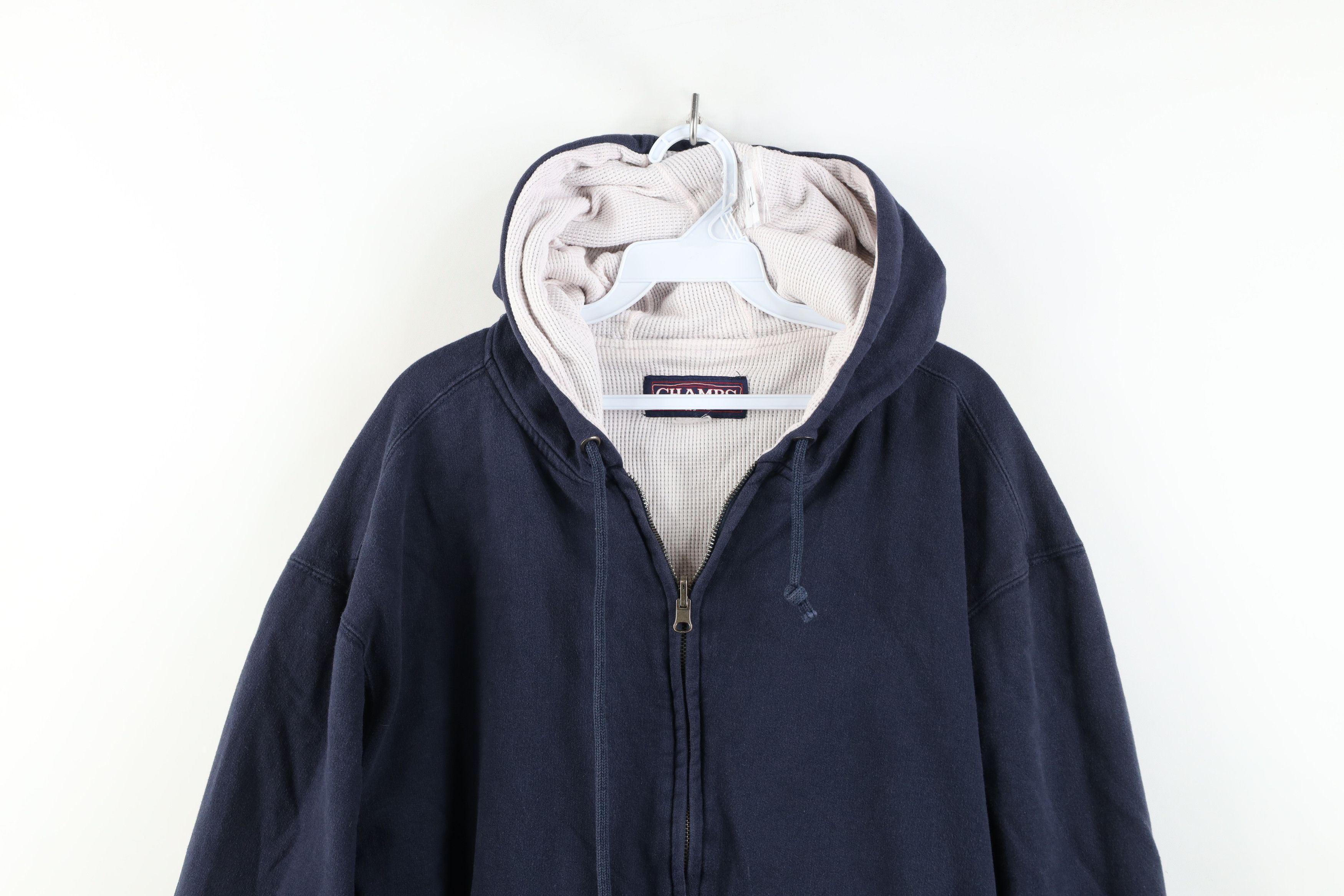Vintage Vintage 90s Y2K Streetwear Reversible Knit Blank Hoodie Size US XL / EU 56 / 4 - 2 Thumbnail