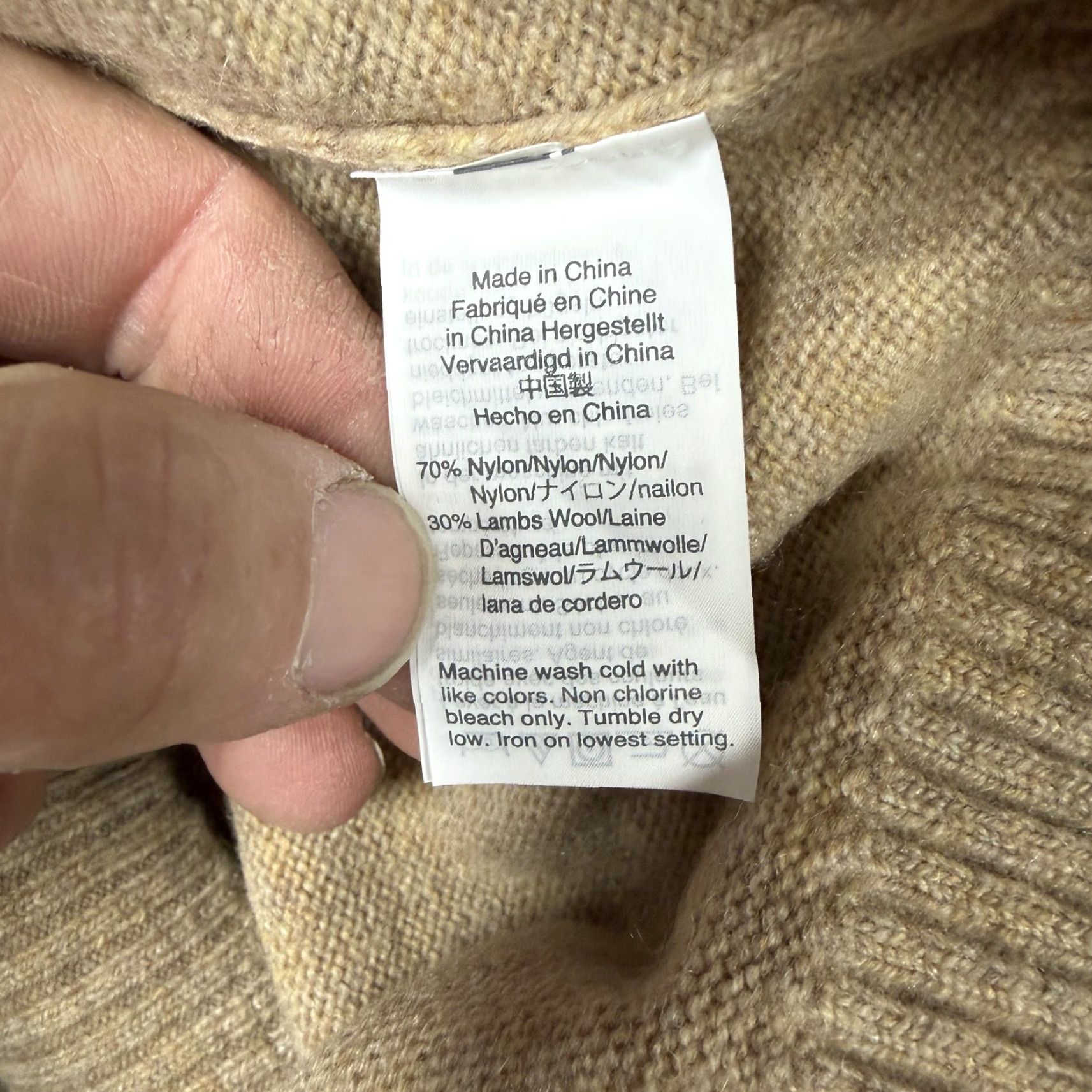 J.Crew J.CREW Mercantile Sweater L Tan Nylon Wool Crew Neck Pullover Men Long Sleeve Knit Solid Beige Vintage No Size US L / EU 52-54 / 3 - 6 Thumbnail