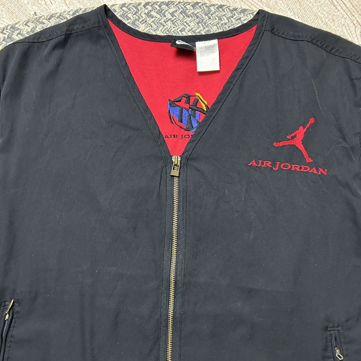 Jordan Brand × Nike × Vintage Vintage 90's Nike Air Jordan Black Vest Size US M / EU 48-50 / 2 - 3 Thumbnail