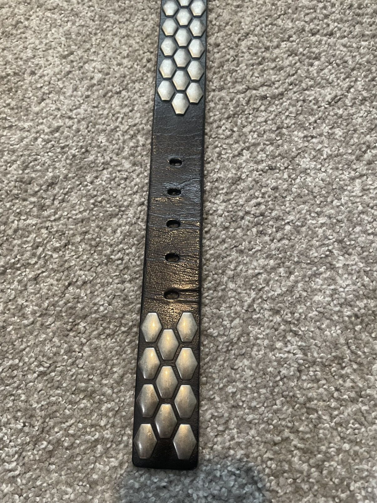 Other Vintage Honeycomb Studded Belt Size 38 - 5 Thumbnail