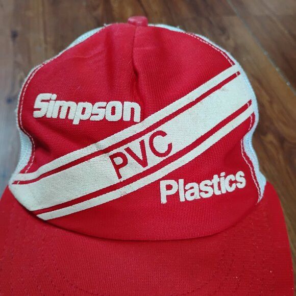 Other Vintage Simpson Plastics PVC Snap Trucker Hat Cap Size ONE SIZE - 2 Thumbnail