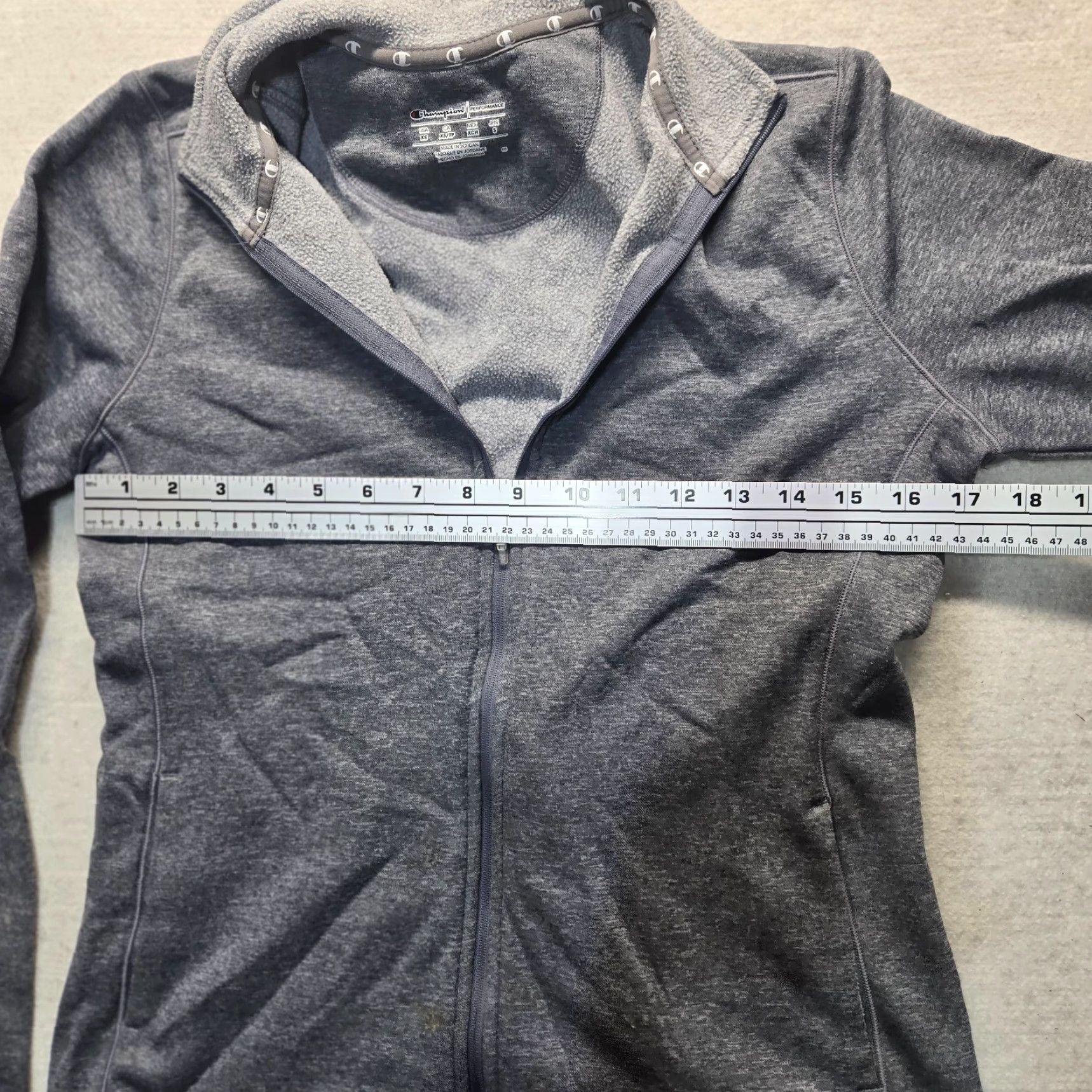 Champion Champion C9 Solid Grey Fleece Full Zip Athletic Jacket Womens XS Size XS / US 0-2 / IT 36-38 - 3 Thumbnail