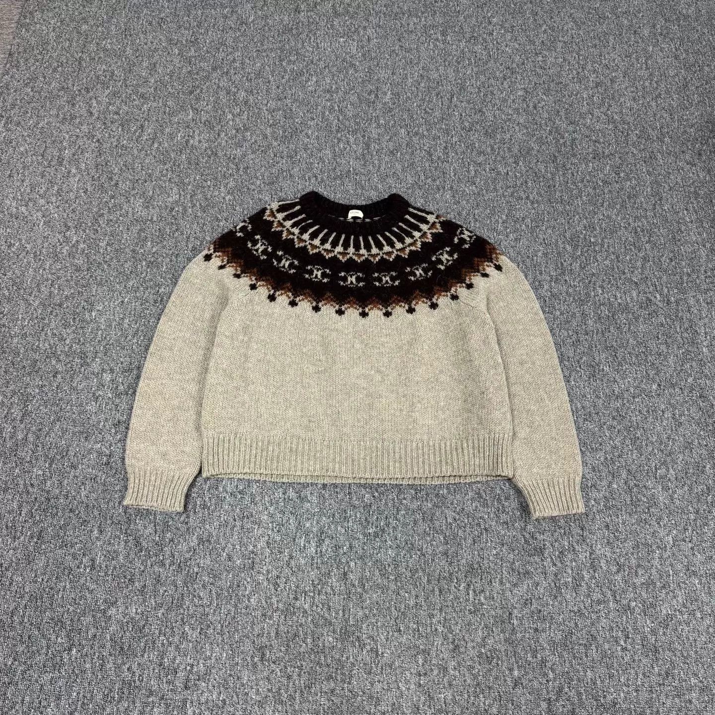 Celine Celine Fair Isle Triumph Jacquard Knit Sweater XL Size XL / US 12-14 / IT 48-50 - 1 Thumbnail