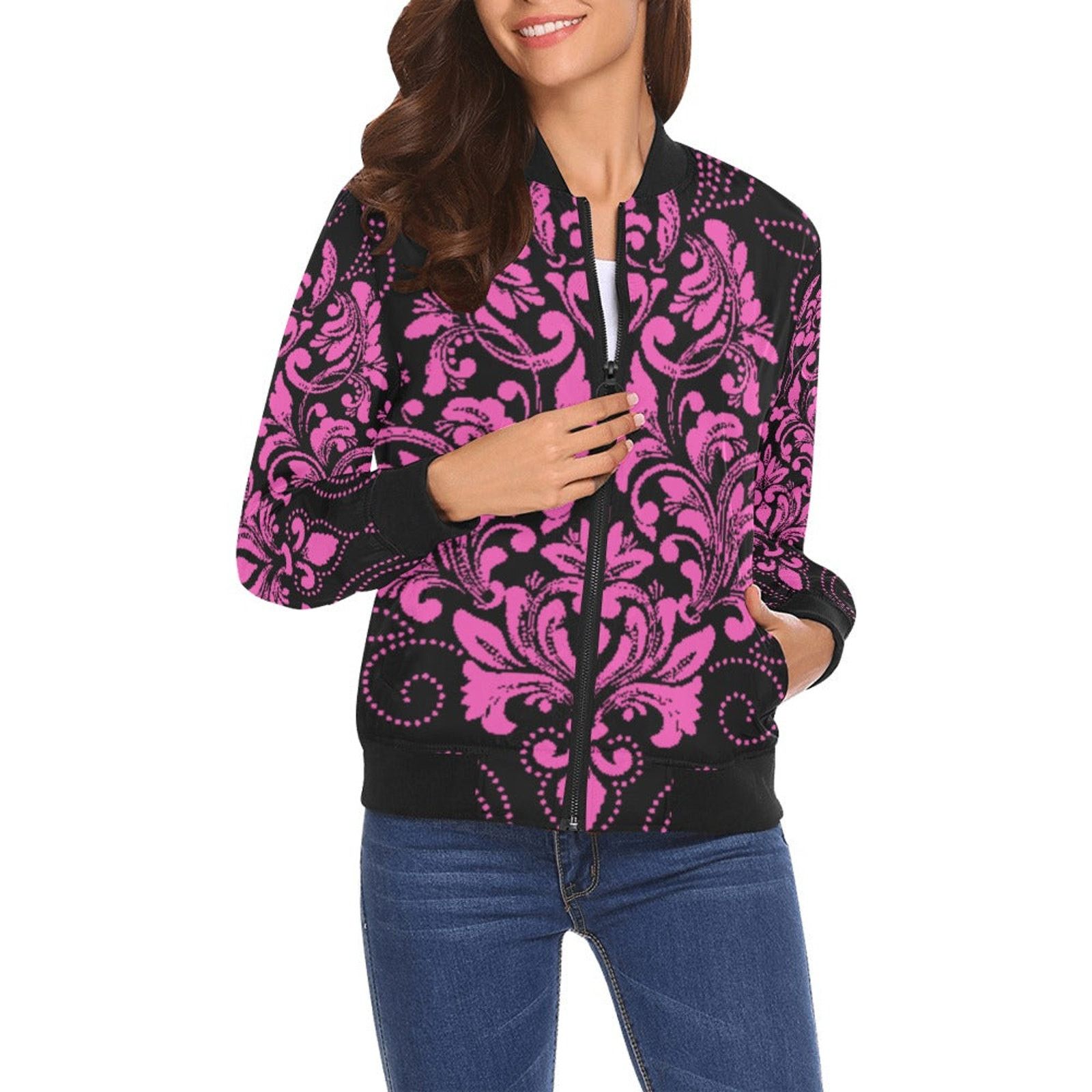 Other kokorepublicboutique Print Bomber Jacket for Women ( H19) Size M / US 6-8 / IT 42-44 - 2 Thumbnail