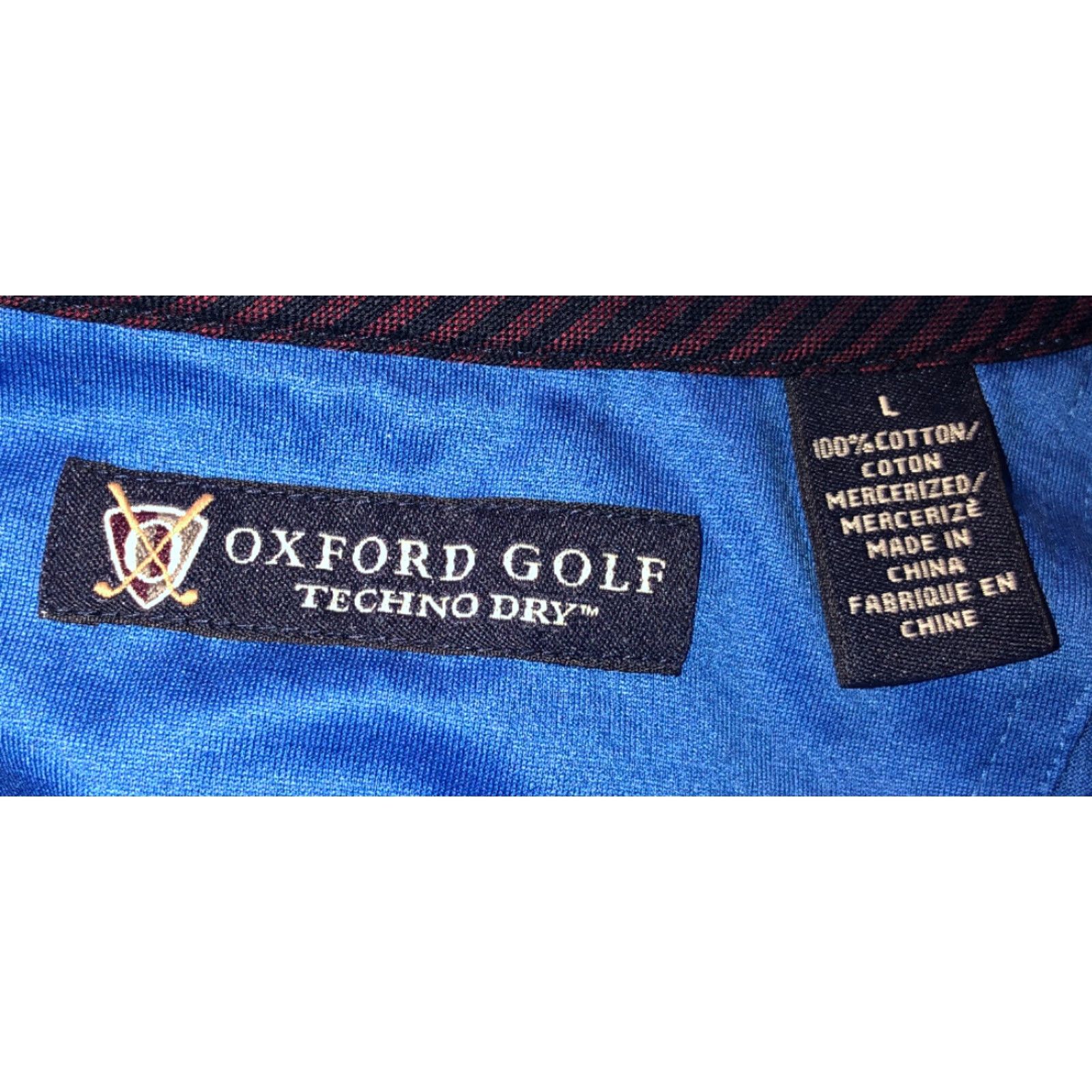 Vintage Oxford Golf Polo Shirt Men L Blue Techno Dry Short Sleeve Golf Casual NEW Size US L / EU 52-54 / 3 - 5 Thumbnail